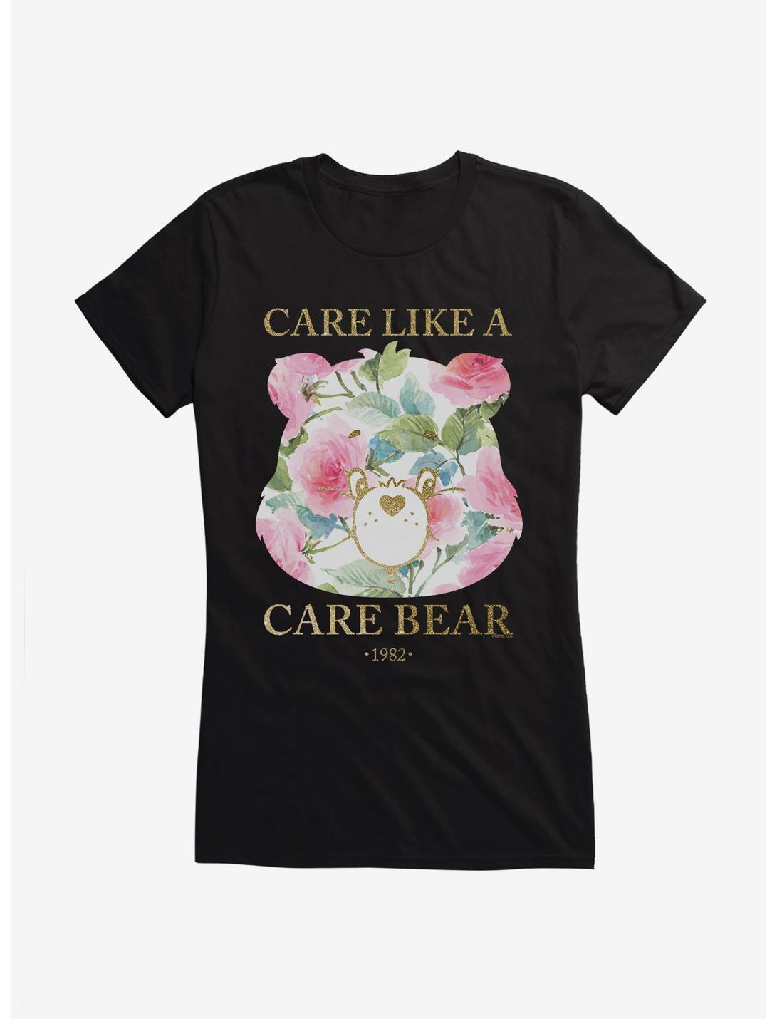 Care Bears Care Like A Care Bear Floral Girls T-Shirt, BLACK, hi-res