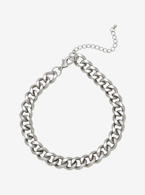 Burnished Silver Chain Choker | Hot Topic