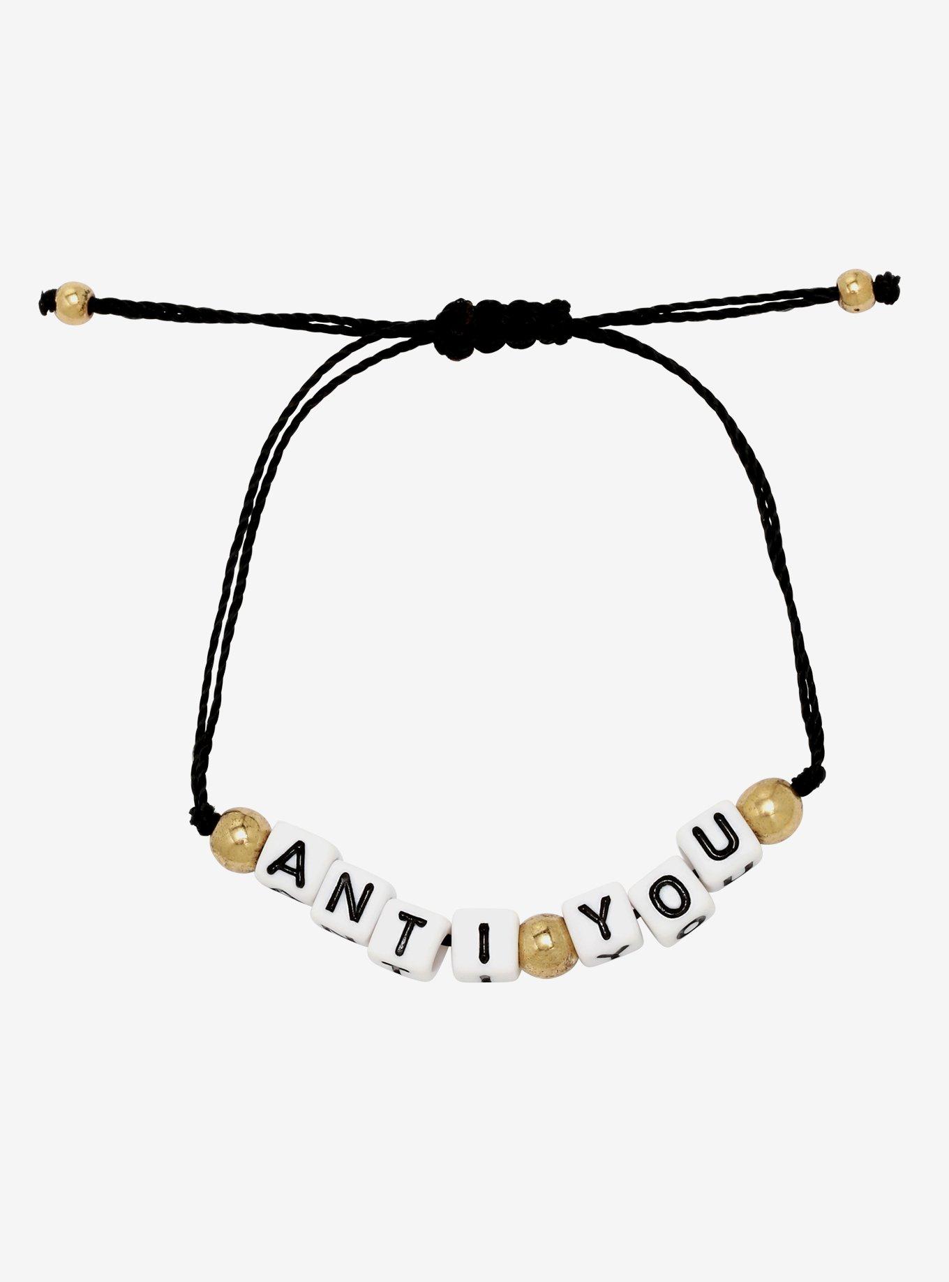 Anti-You Letter Bead Cord Bracelet, , hi-res