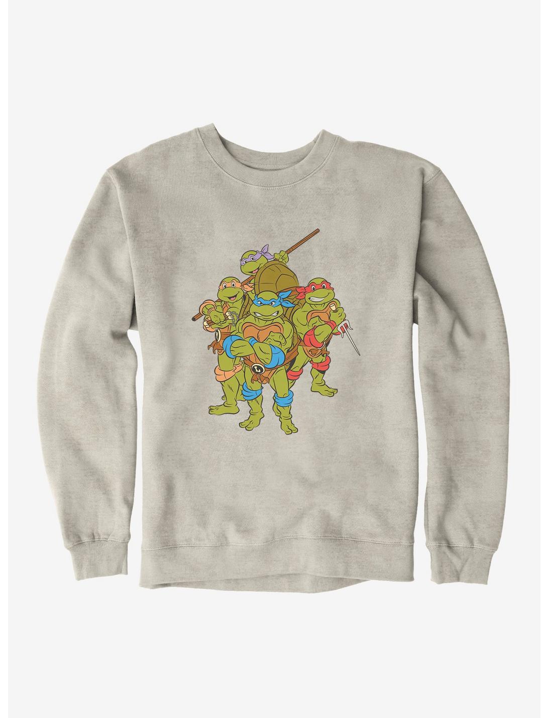 Teenage Mutant Ninja Turtles Group Pose Sweatshirt, OATMEAL HEATHER, hi-res