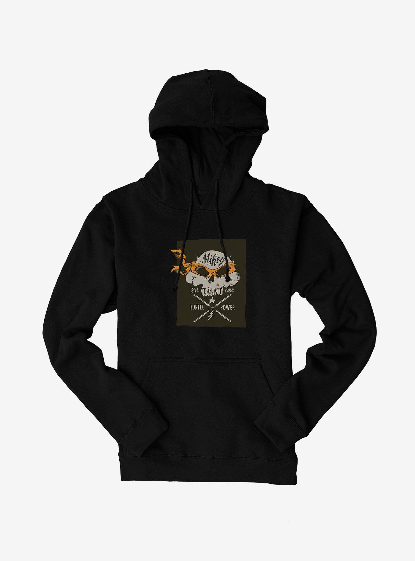 Teenage Mutant Ninja Turtles Michelangelo Bandana Skull And Weapons Hoodie, BLACK, hi-res