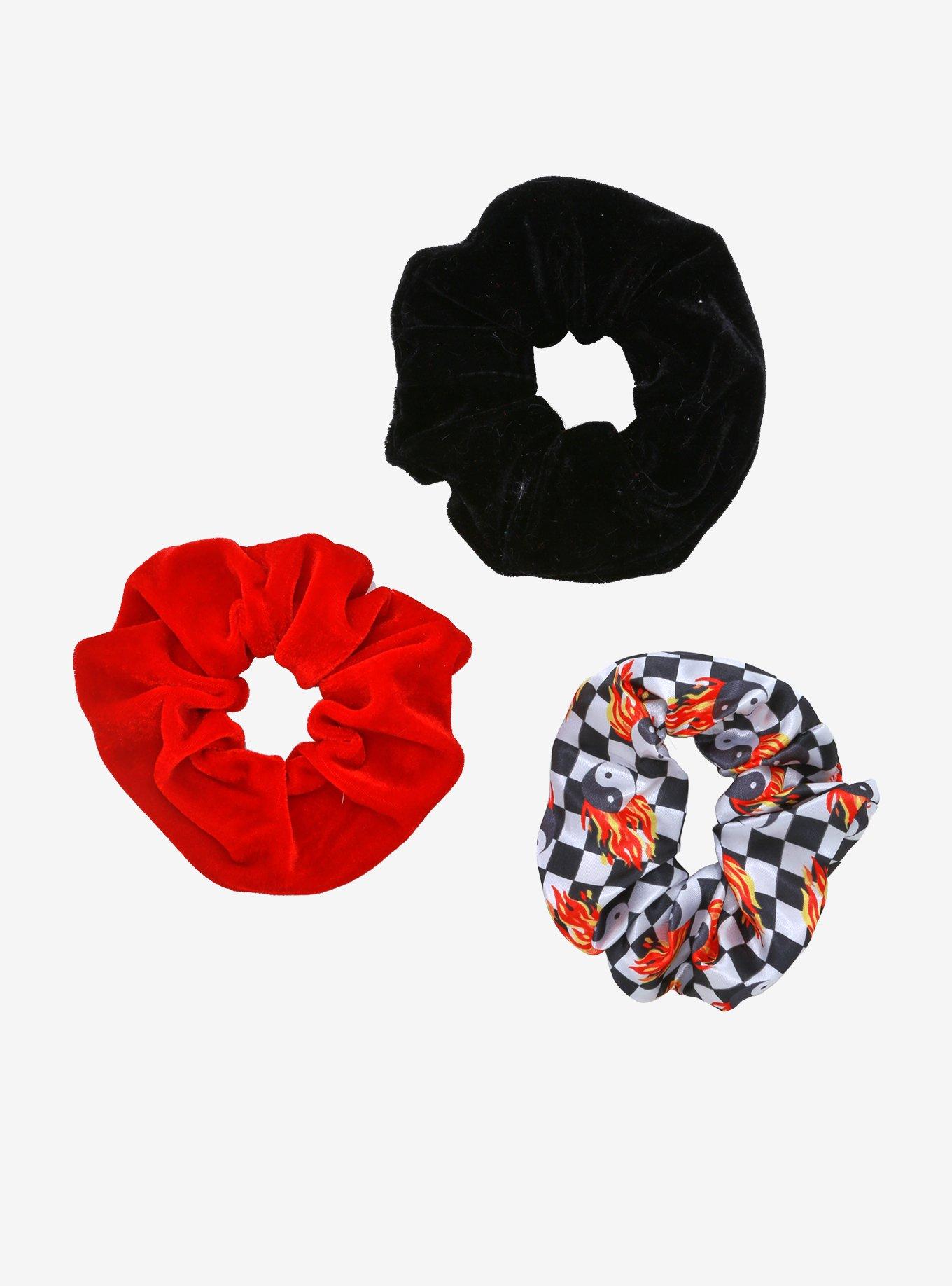 Flaming Yin-Yang Checkered Scrunchie Set, , hi-res