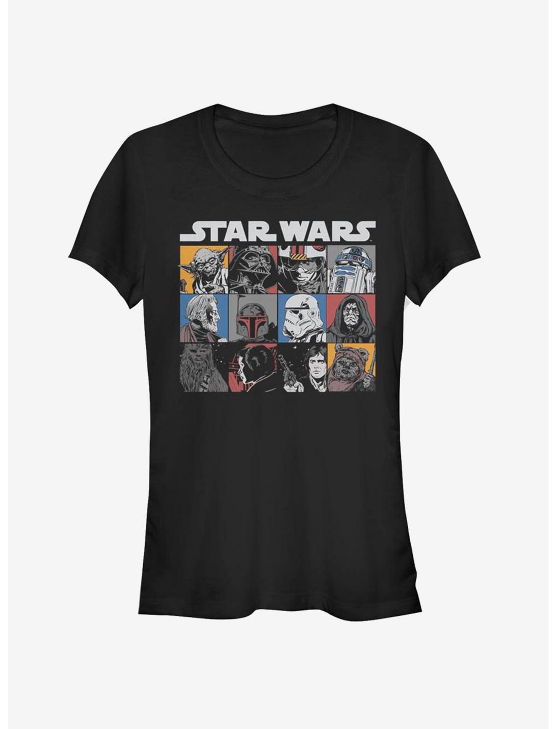 Star Wars Comic Strip Rectangle Girls T-Shirt, BLACK, hi-res