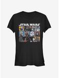 Star Wars Comic Strip Rectangle Girls T-Shirt, BLACK, hi-res
