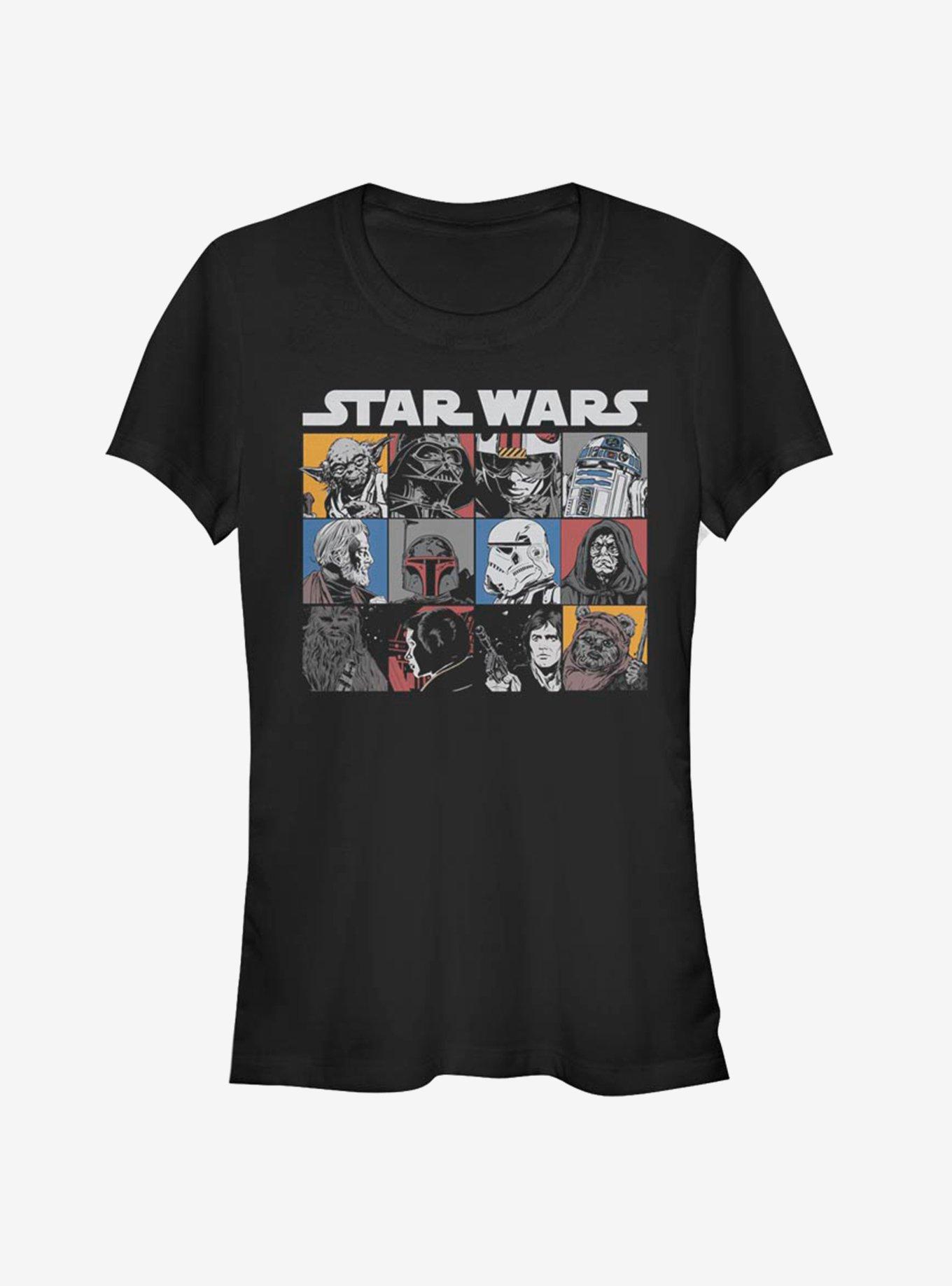 Star Wars Comic Strip Rectangle Girls T-Shirt, BLACK, hi-res