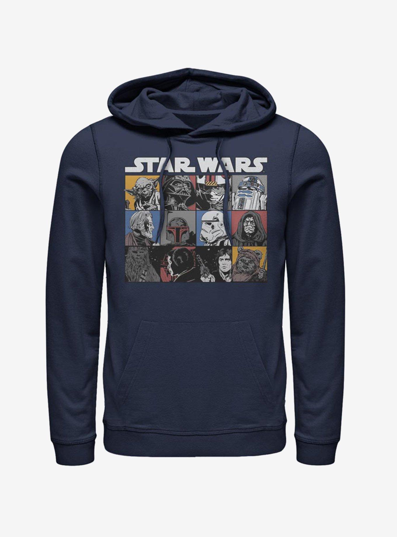 Star Wars Comic Strip Rectangle Hoodie, NAVY, hi-res