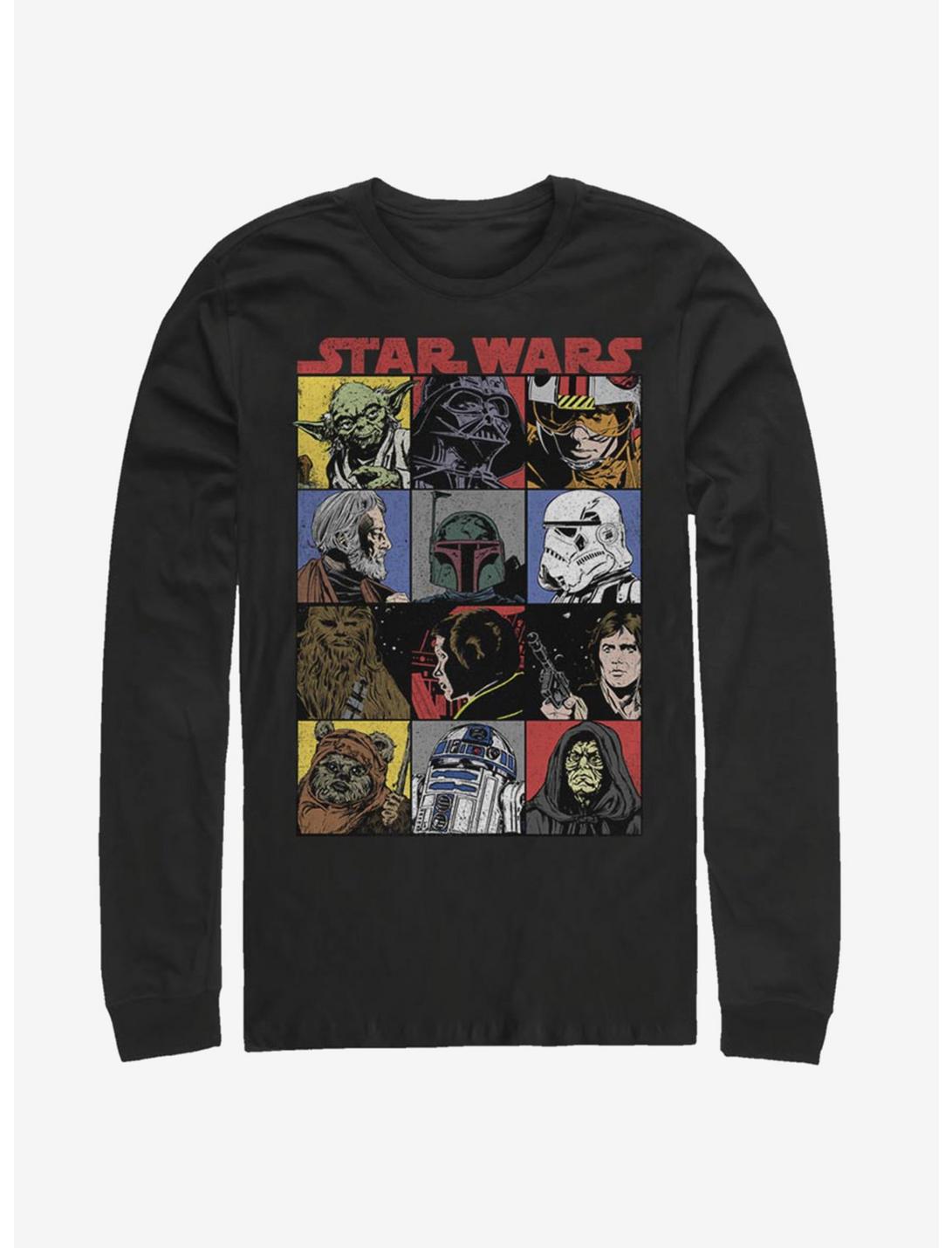 Star Wars Comic Strip Long-Sleeve T-Shirt, BLACK, hi-res