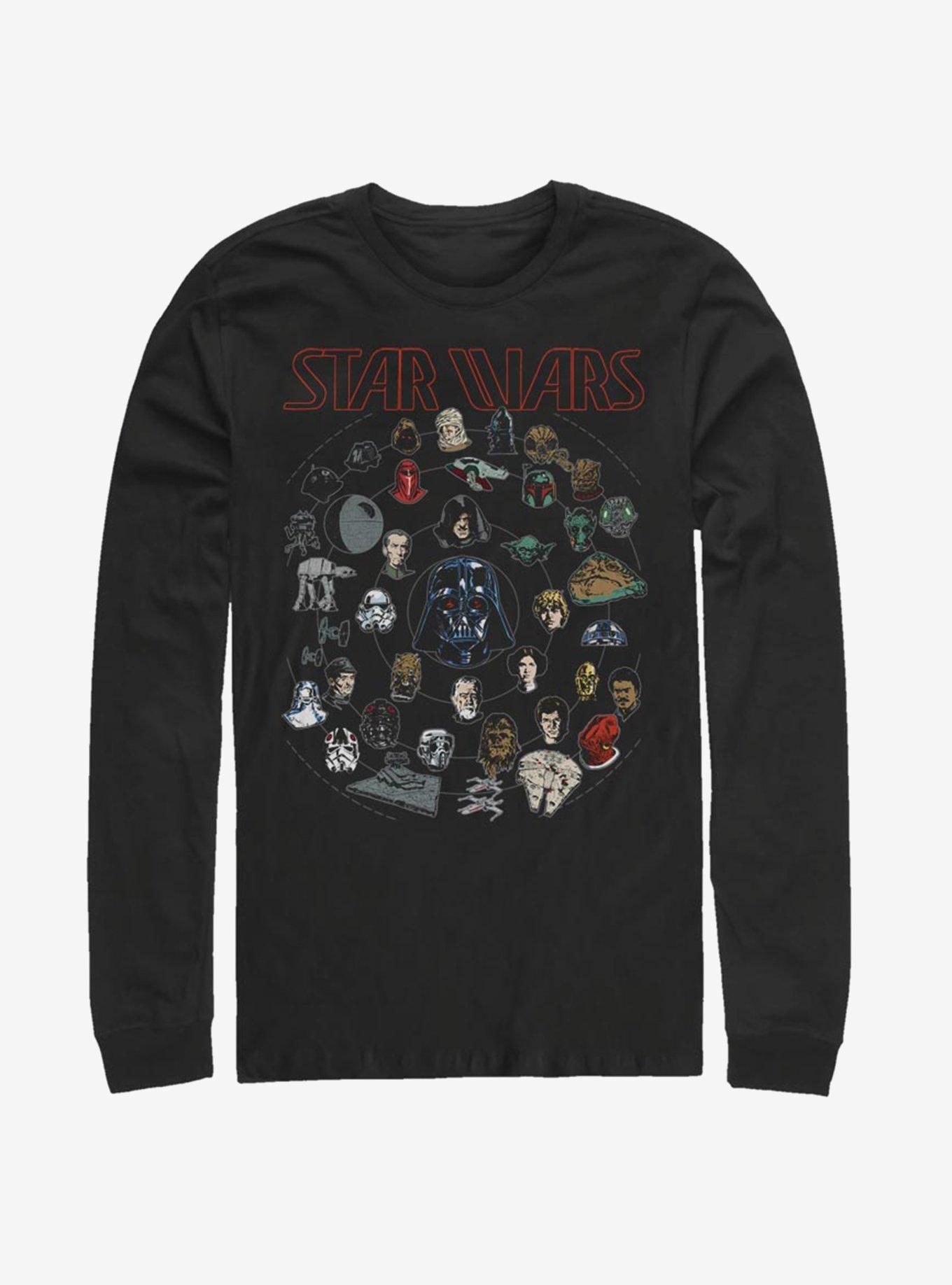 Star Wars Force Chart Long-Sleeve T-Shirt, BLACK, hi-res