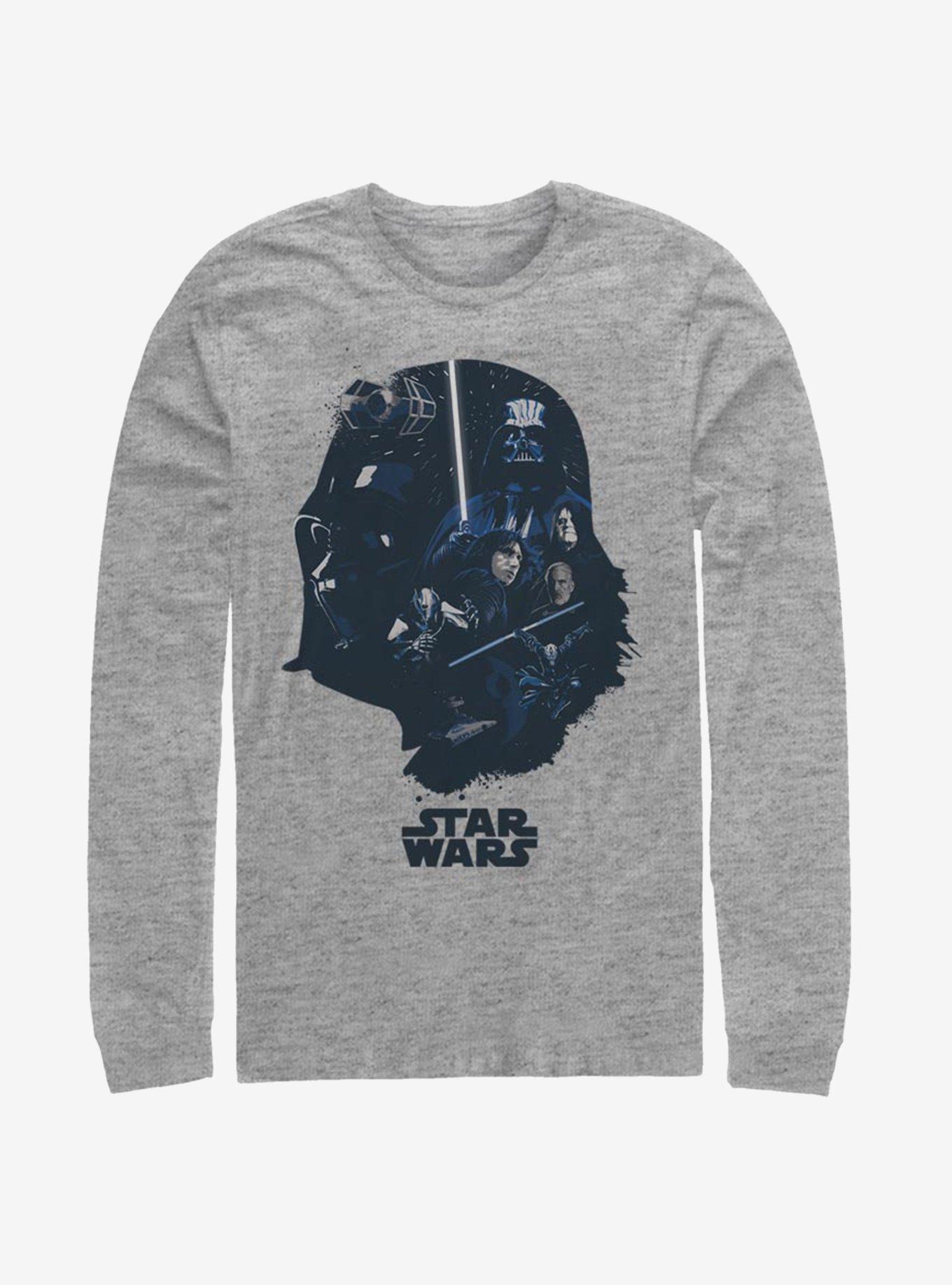 Star Wars Vader Head Fill Long-Sleeve T-Shirt, ATH HTR, hi-res