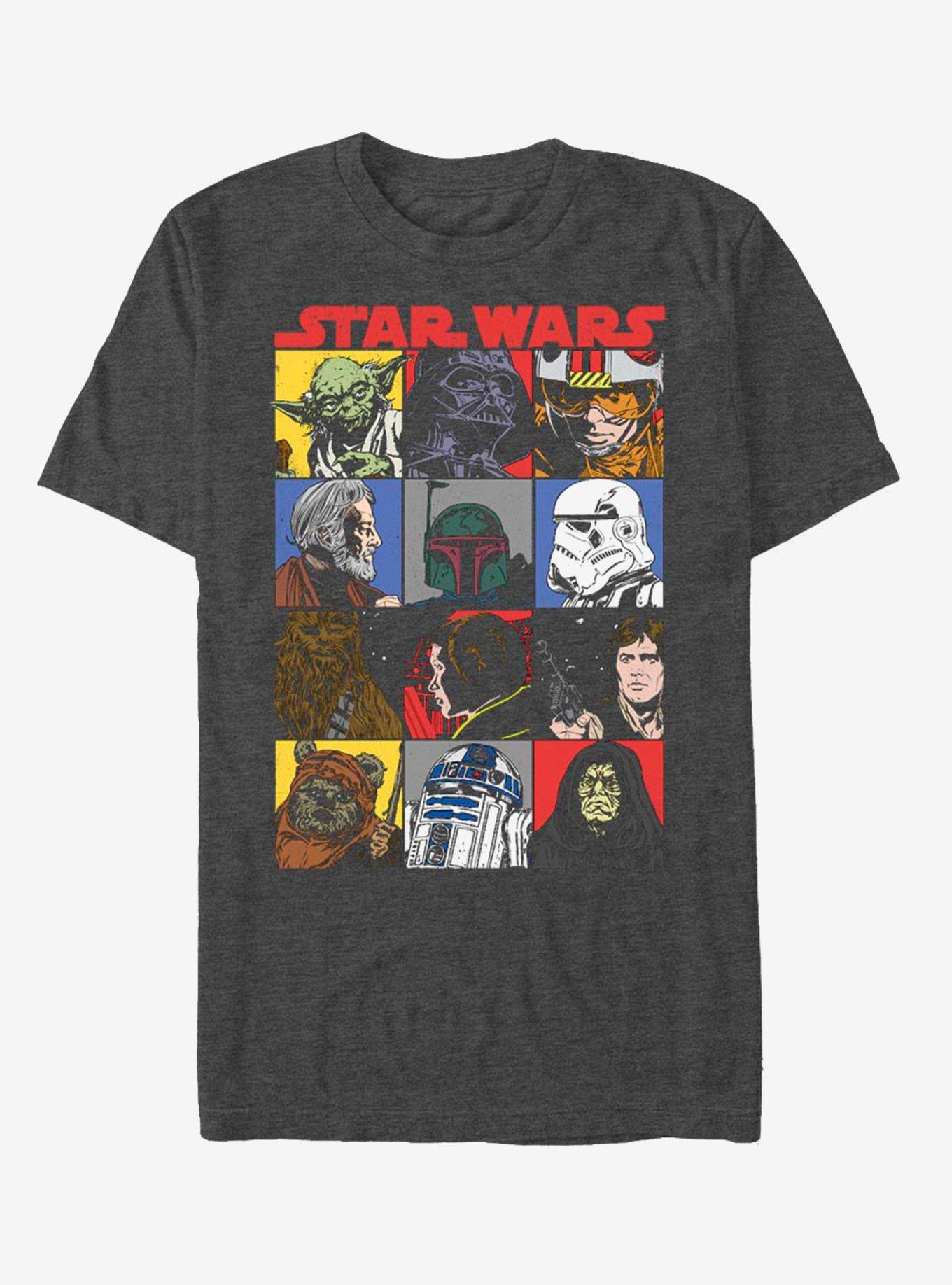 Star Wars Comic Strip T-Shirt, CHAR HTR, hi-res