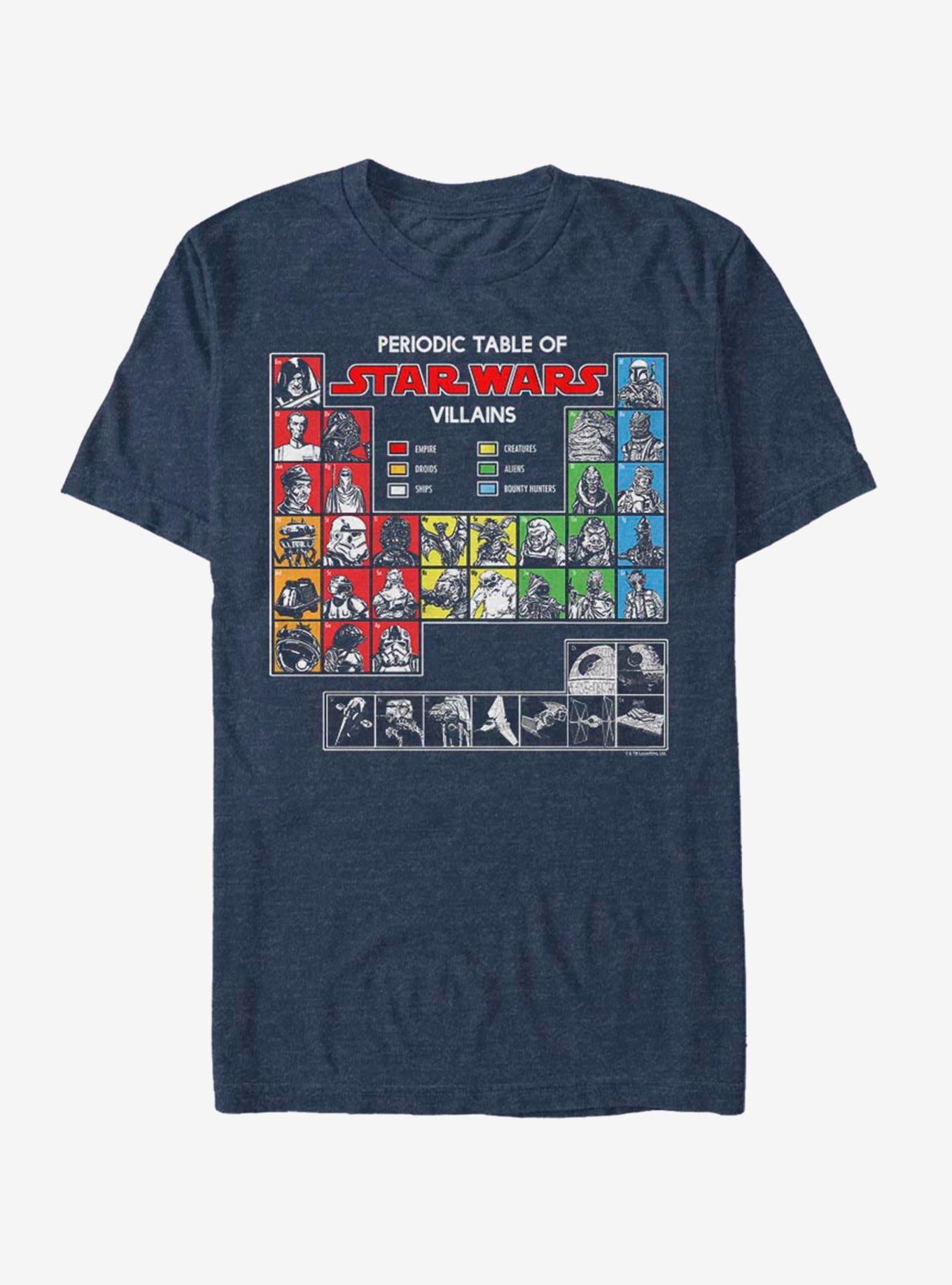 Star Wars Elemental Baddies T-Shirt, NAVY HTR, hi-res