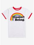 Human Being Rainbow Ringer T-Shirt, WHITE, hi-res