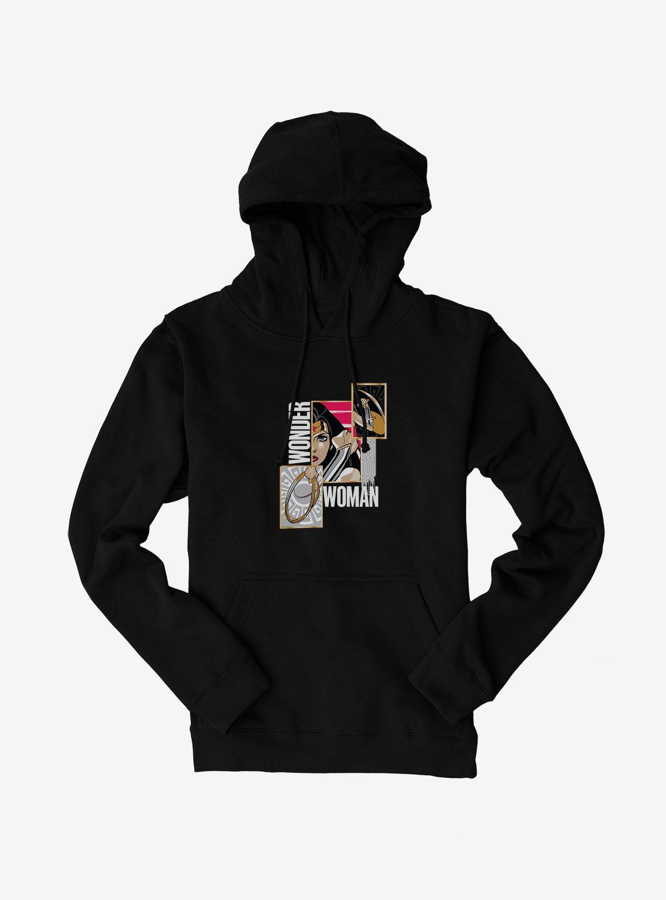 Plus Size DC Comics Wonder Woman Picture Cards Hoodie, , hi-res