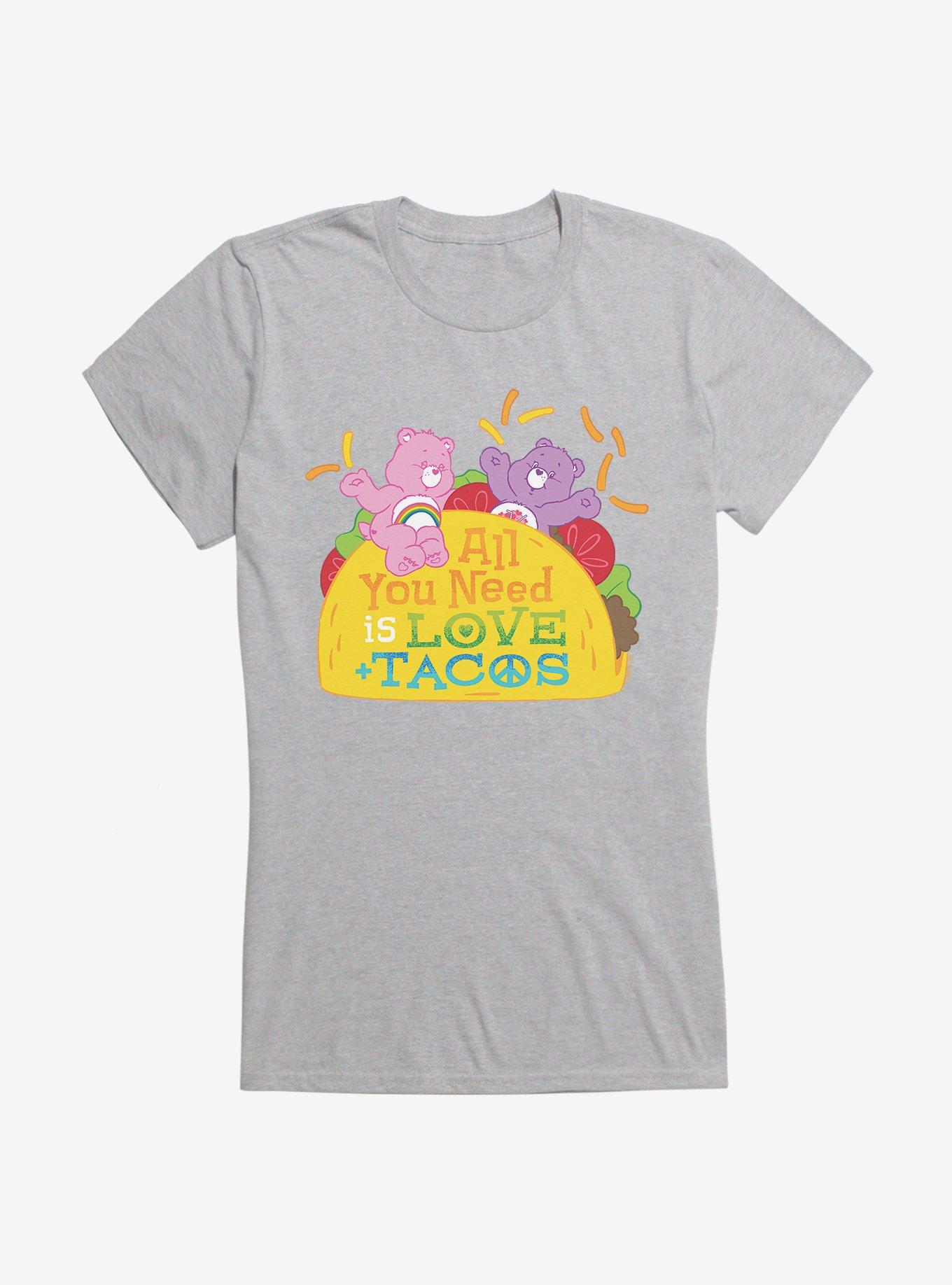 Care Bears Love And Tacos Girls T-Shirt, HEATHER, hi-res