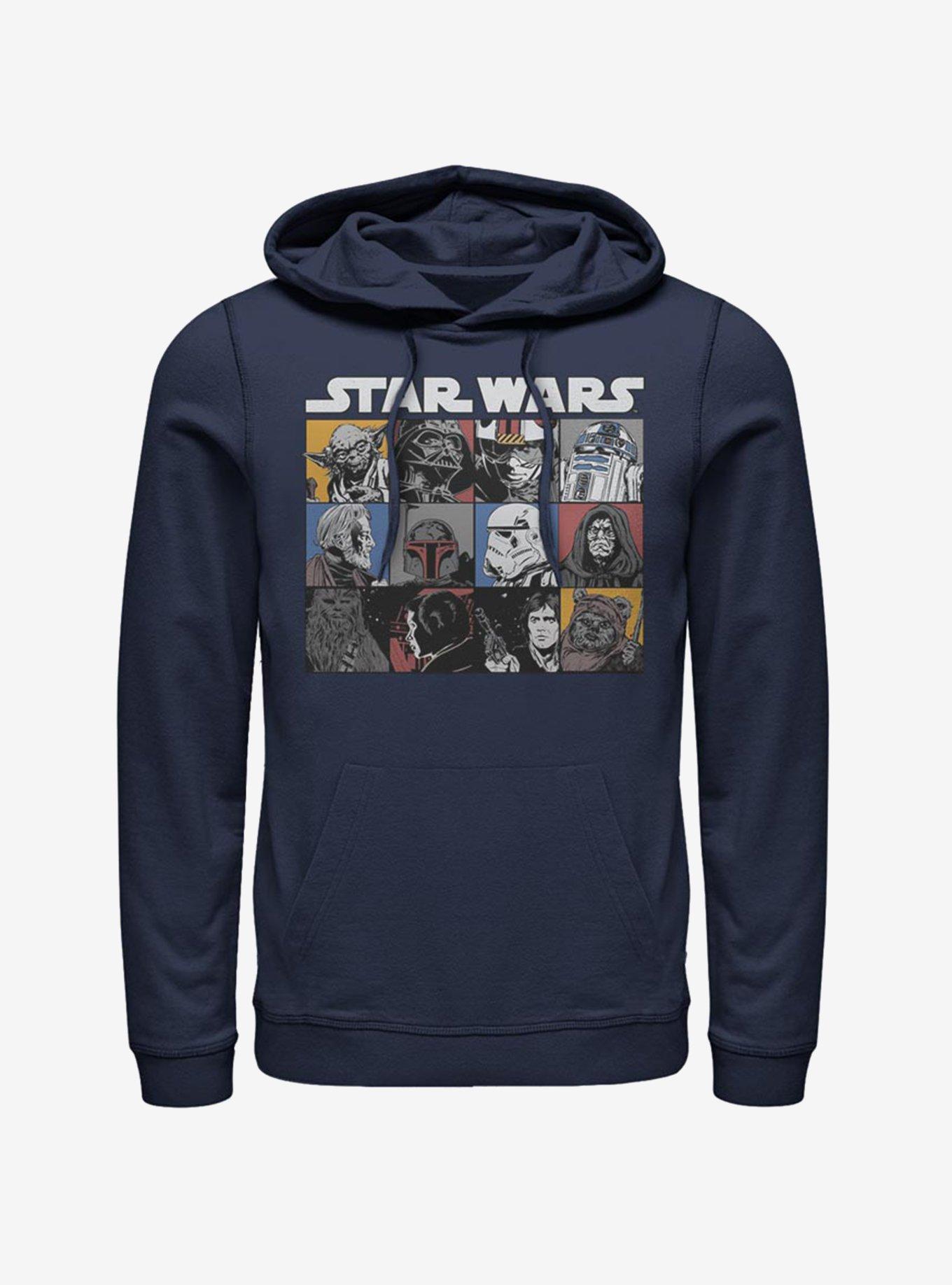 Star Wars Comic Strip Rectangle Hoodie, NAVY, hi-res