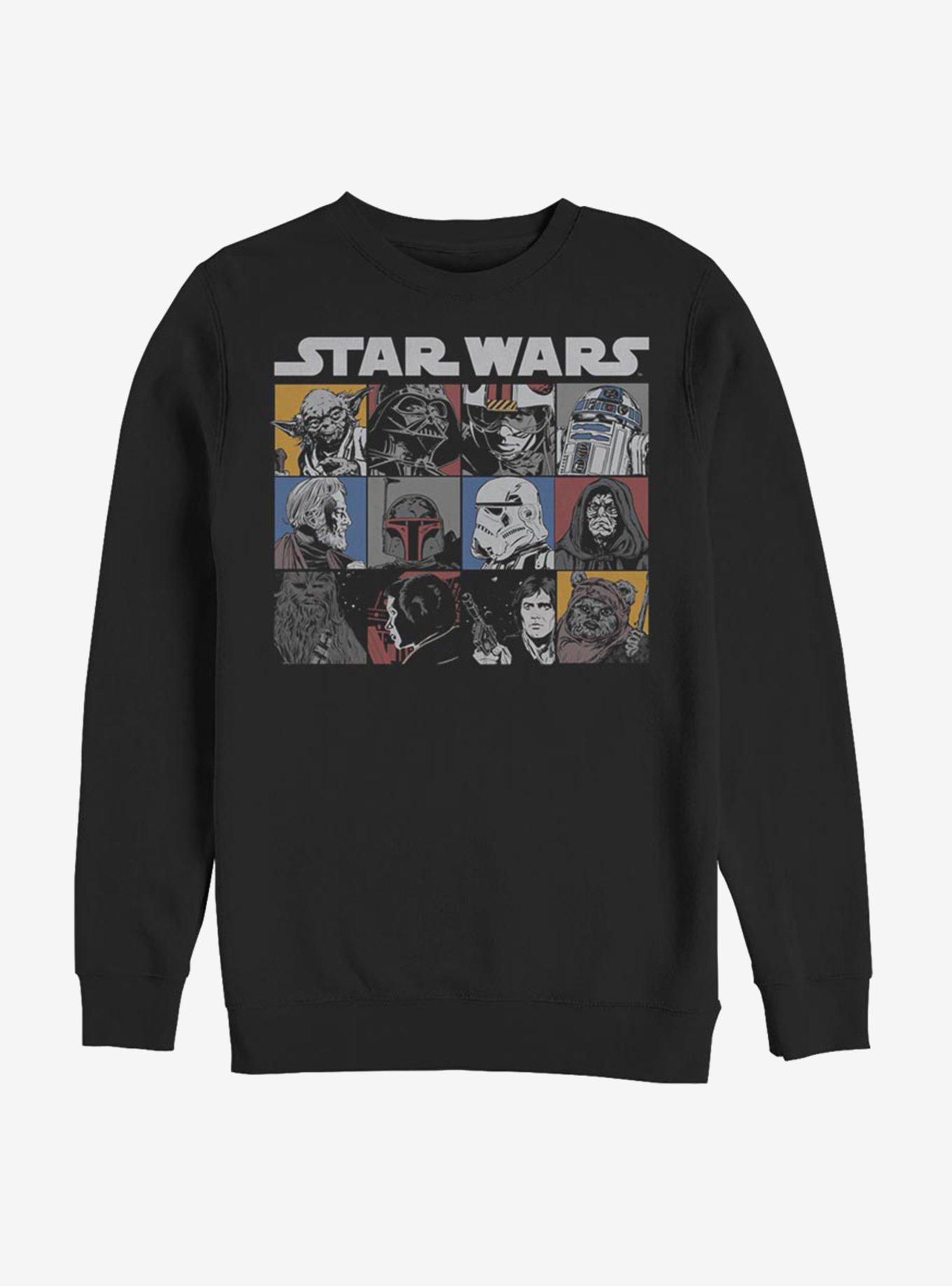 Star Wars Comic Strip Rectangle Sweatshirt, BLACK, hi-res