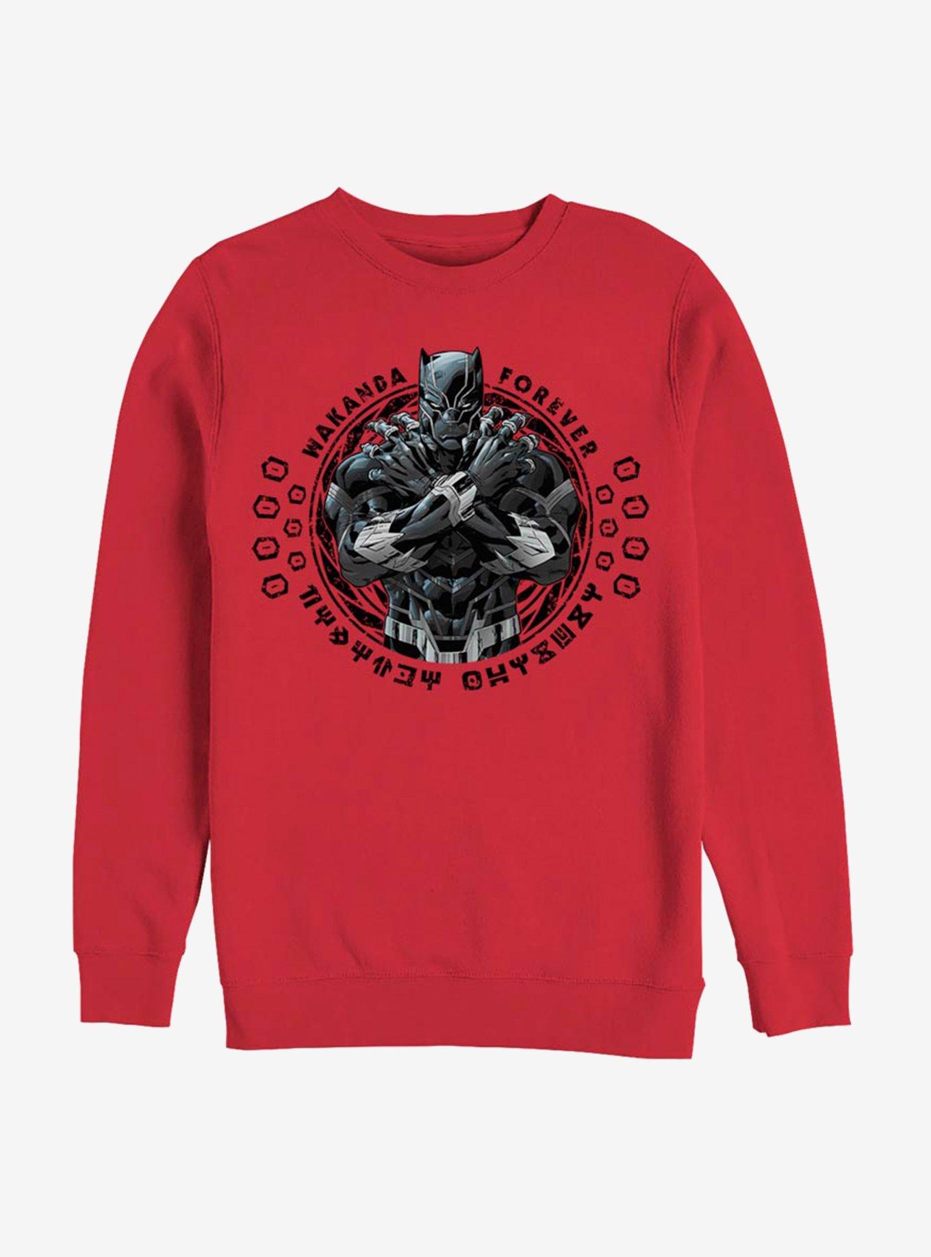 Marvel Black Panther Crossed Arms Sweatshirt - RED | Hot Topic