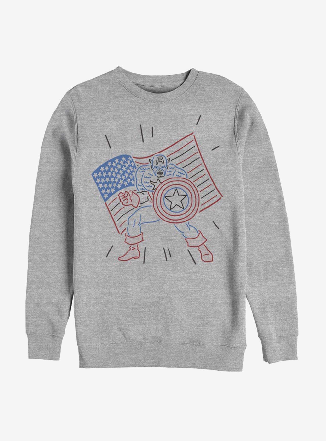 Marvel Captain America Neon Cap Sweatshirt, , hi-res