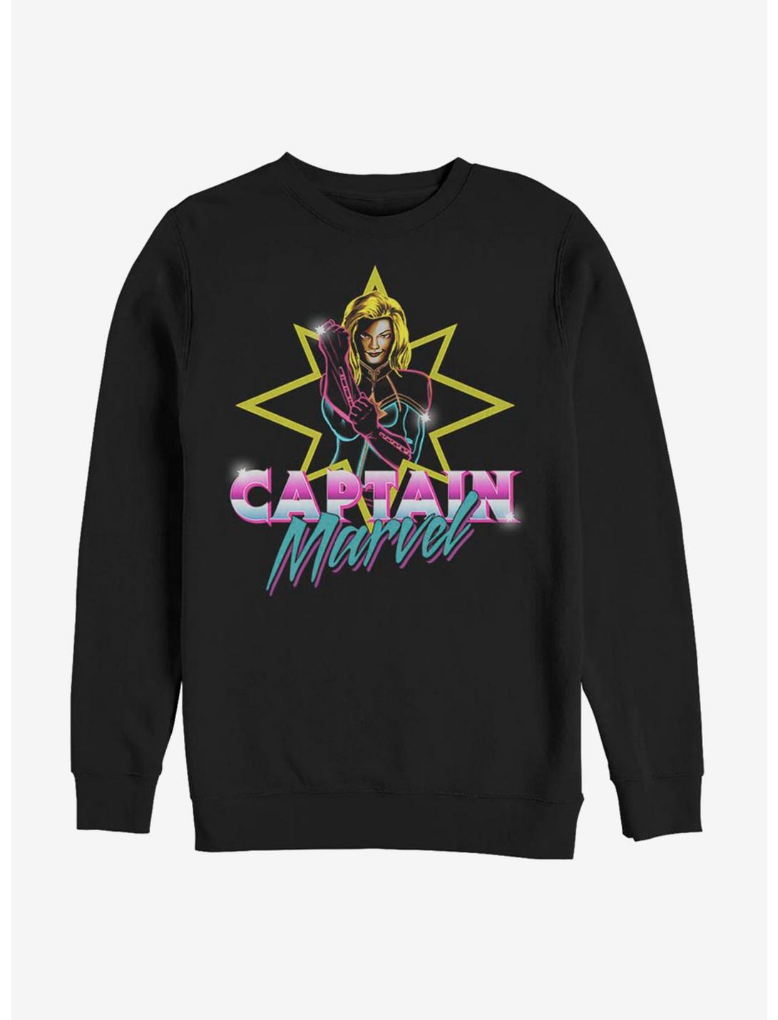Avengers Captain Marvel Captain Neon M Sweatshirt, BLACK, hi-res