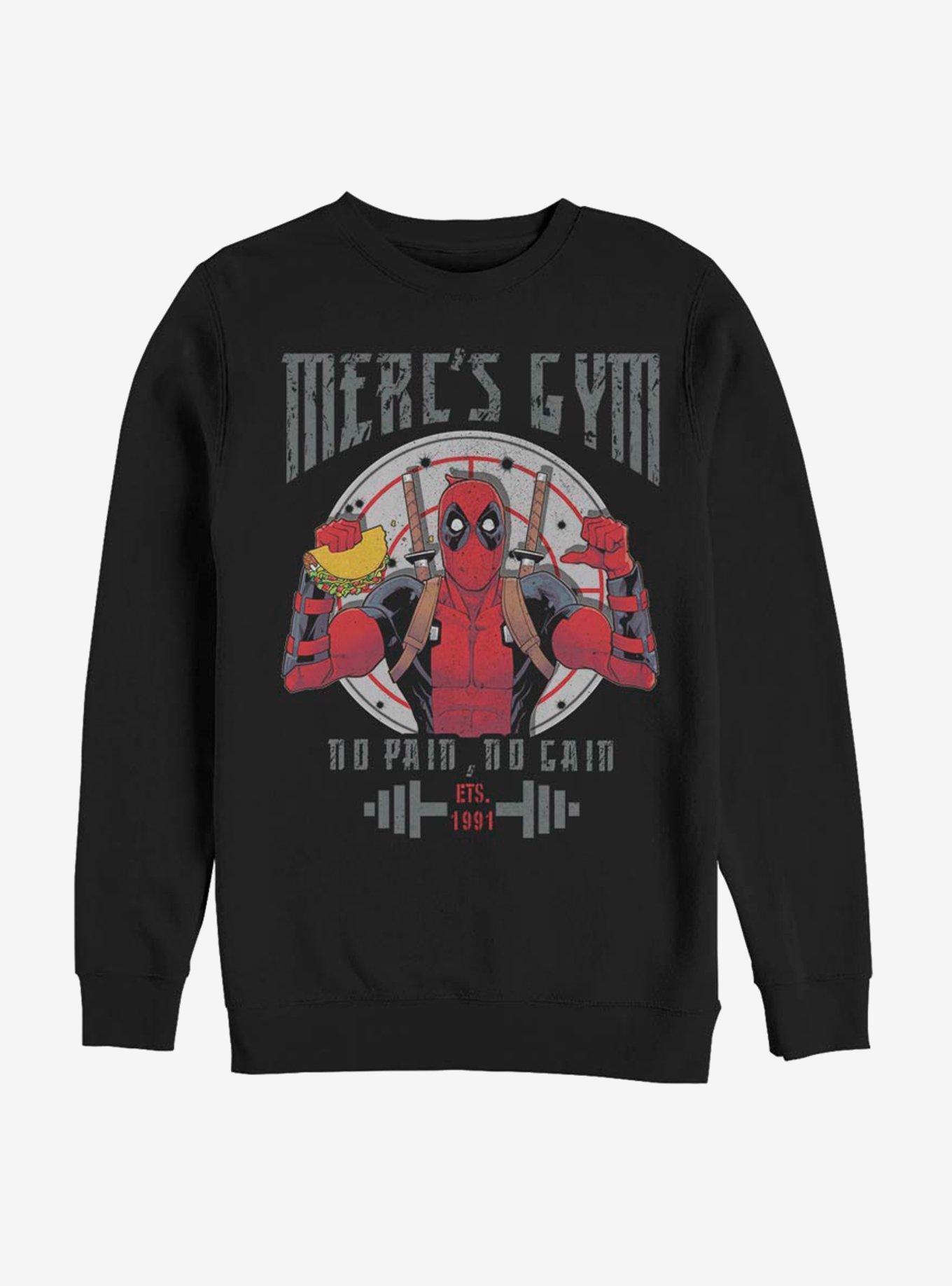 Marvel Deadpool Gym Sweatshirt, BLACK, hi-res