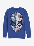 Marvel Spider-Man American Flag Face Sweatshirt, ROYAL, hi-res