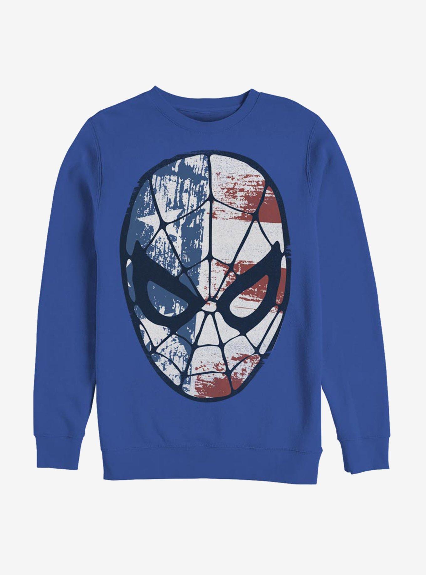 Marvel Spider-Man American Flag Face Sweatshirt, , hi-res