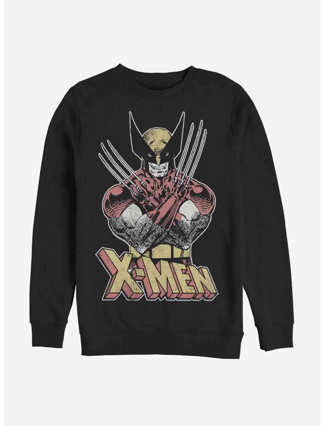 Marvel X-Men Wolverine Vintage Wolverine Sweatshirt, BLACK, hi-res
