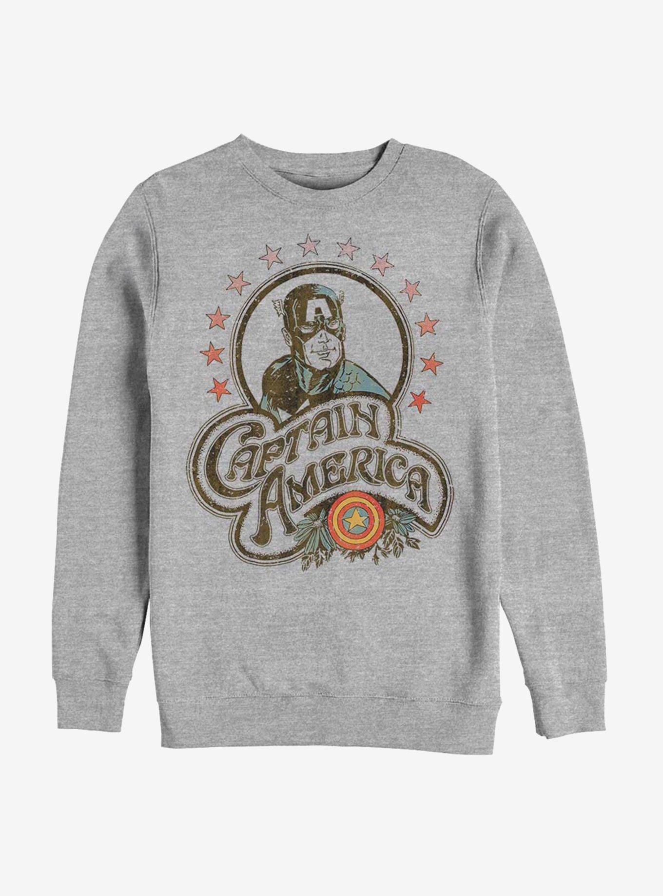 Marvel Captain America Hippy Sweatshirt, ATH HTR, hi-res