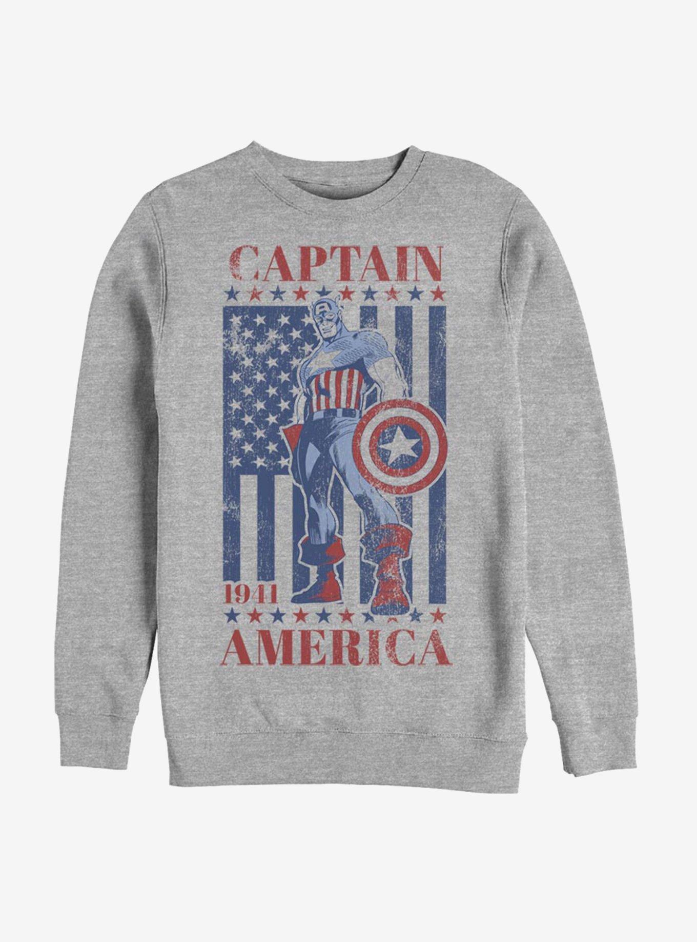 Marvel Captain America Captain Merica Sweatshirt, ATH HTR, hi-res