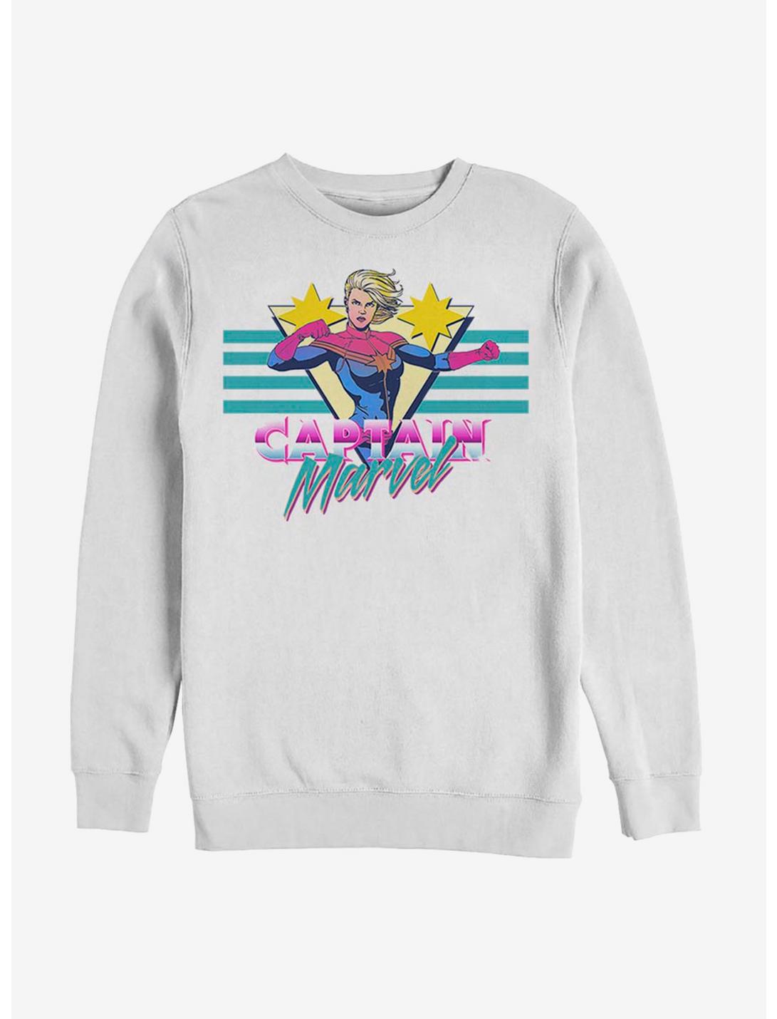 Avengers Captain Marvel Cap Mar Wave Sweatshirt, WHITE, hi-res