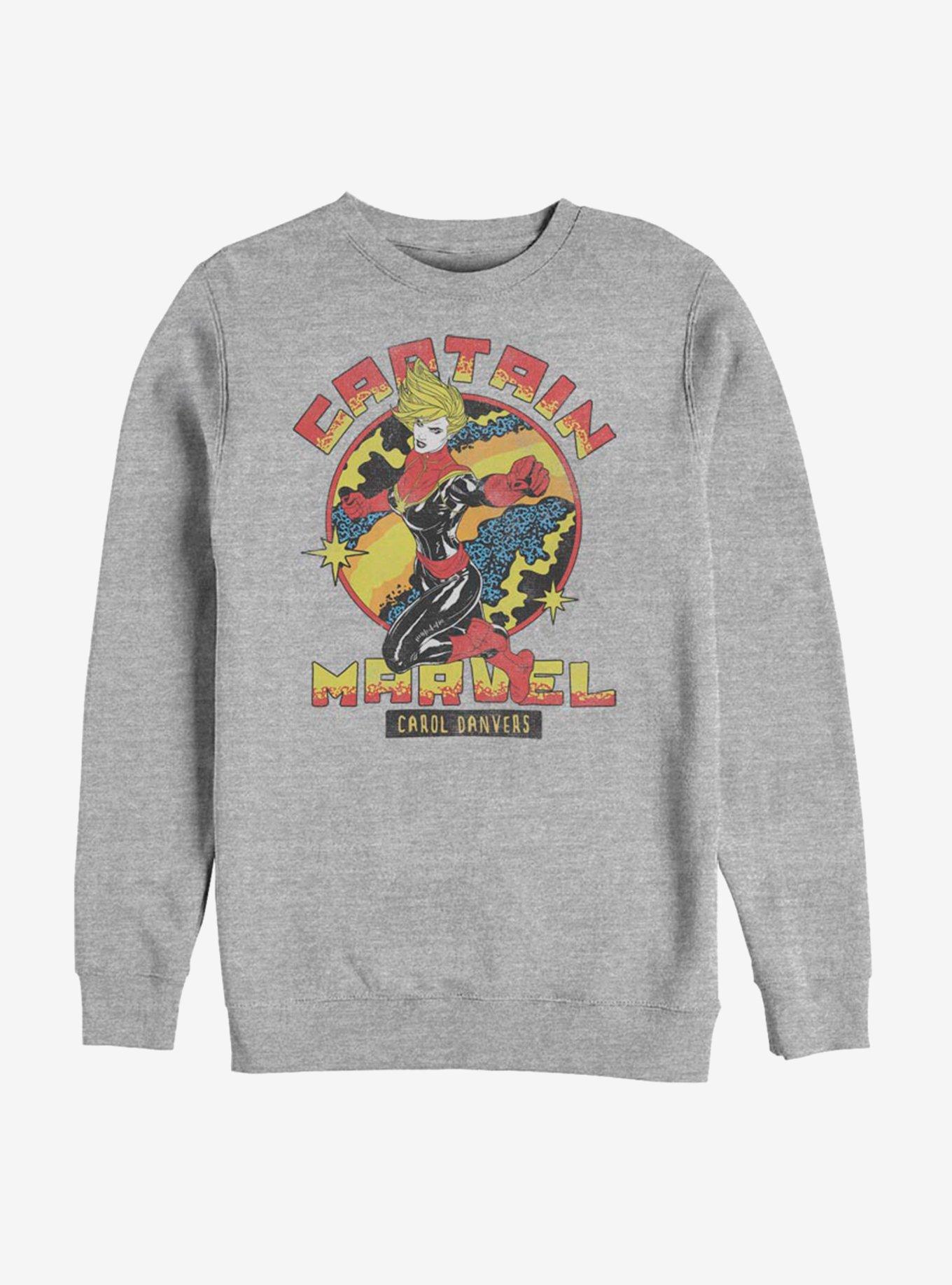 Avengers Captain Marvel Cap Marv Sweatshirt, ATH HTR, hi-res