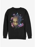 Marvel Guardians Of The Galaxy Groot Flowers Sweatshirt, BLACK, hi-res
