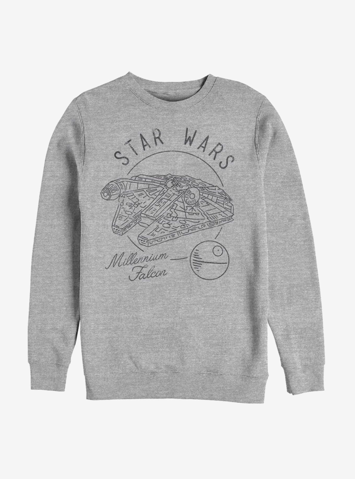 Star Wars Falcon Doodle Sweatshirt, ATH HTR, hi-res