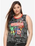 Marvel Avengers Comic Book Tie-Front Tank Top Plus Size, MULTI, hi-res