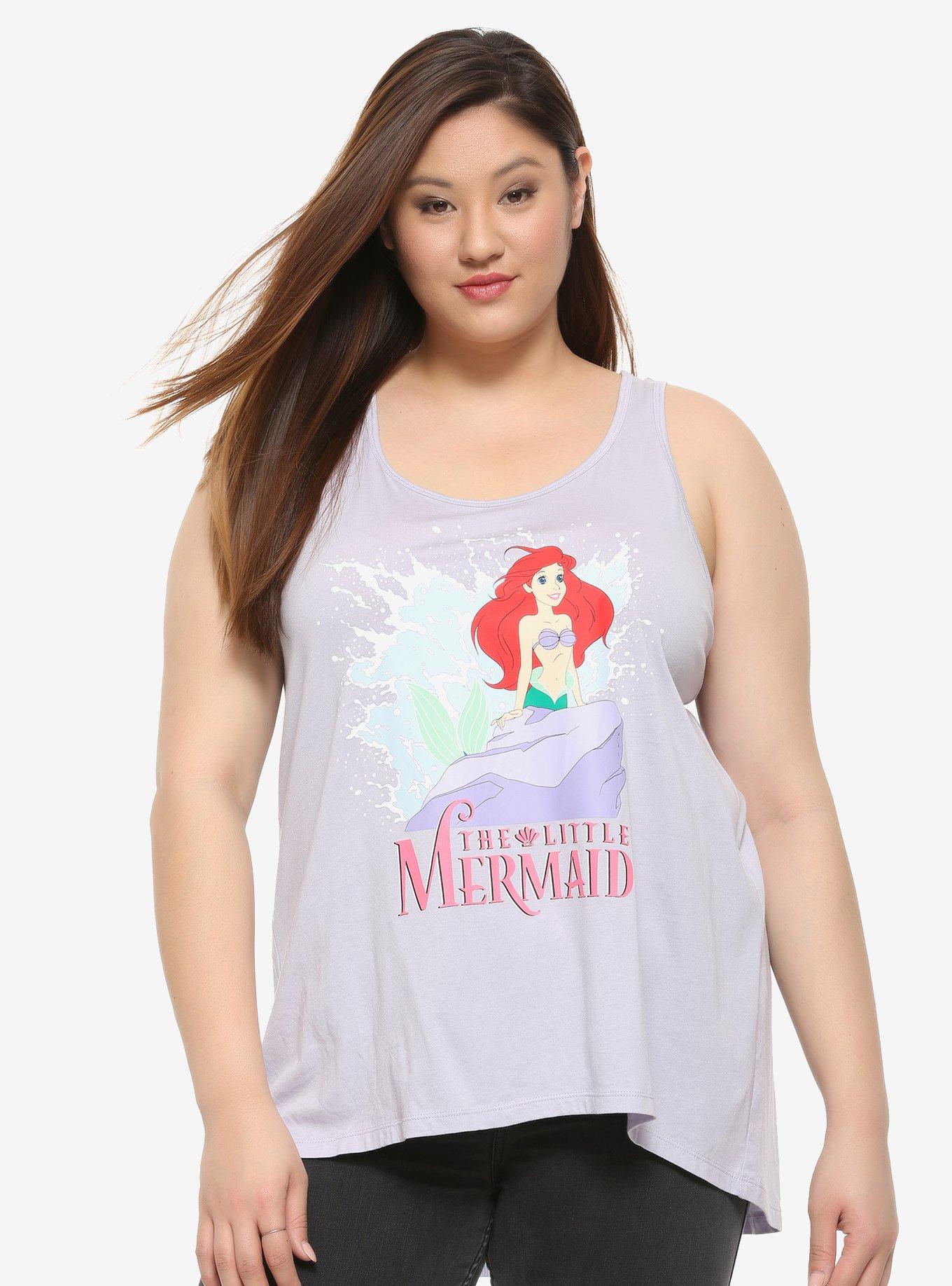 Disney The Little Mermaid Ariel Chiffon Back Girls Tank Top Plus Size, MULTI, hi-res