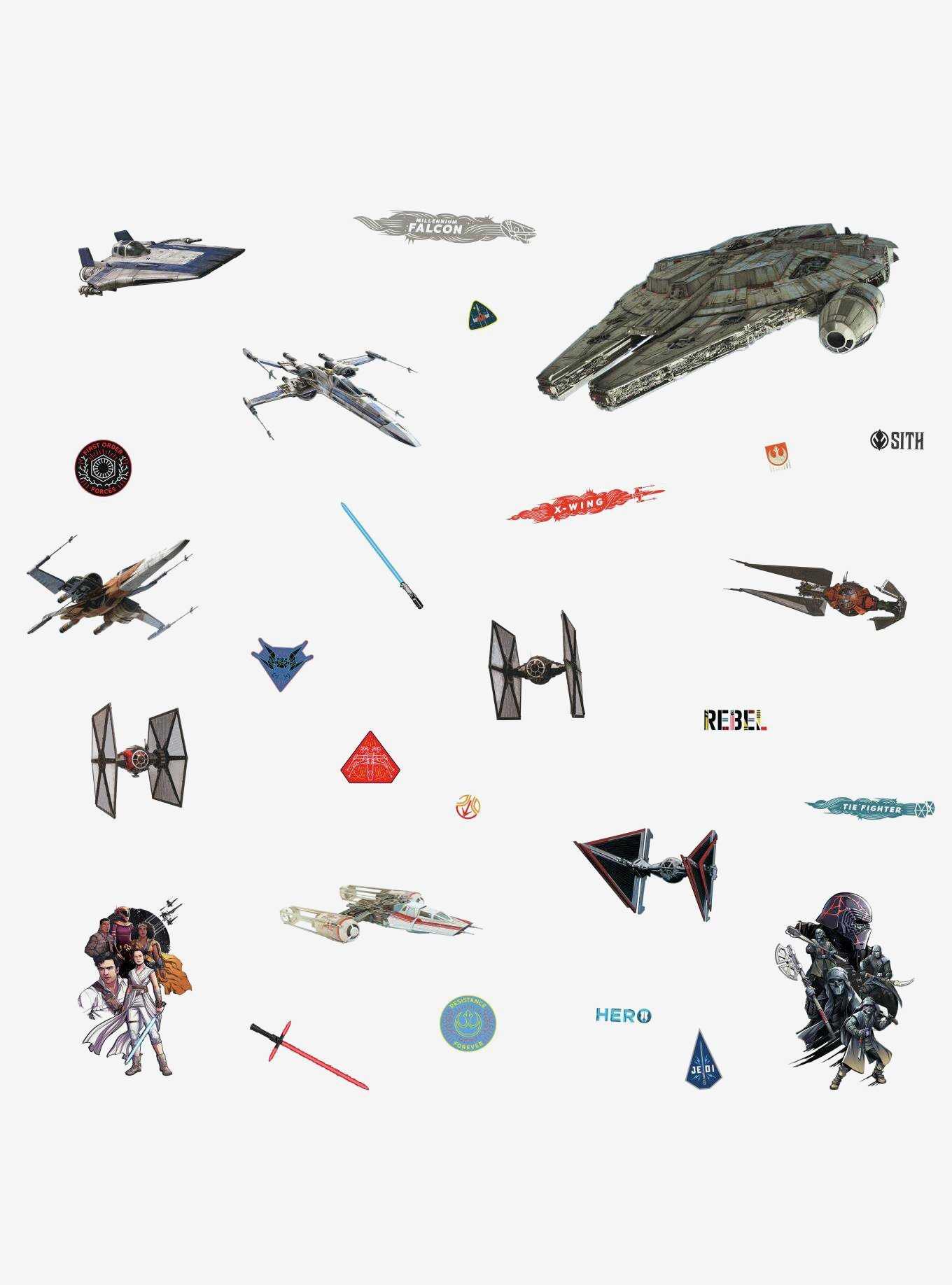 Star Wars Episode IX Galactic Ships Peel And Stick Wall Decals, , hi-res