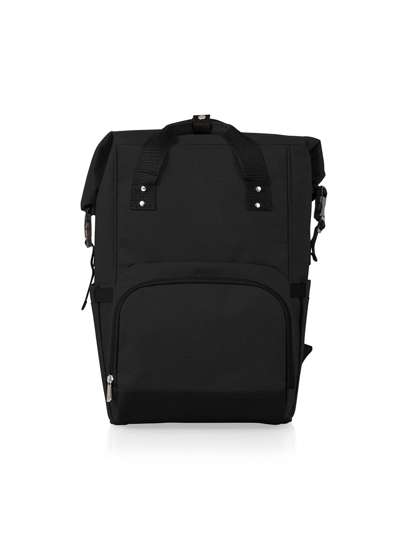 On The Go Roll-Top Black Cooler Backpack, , hi-res