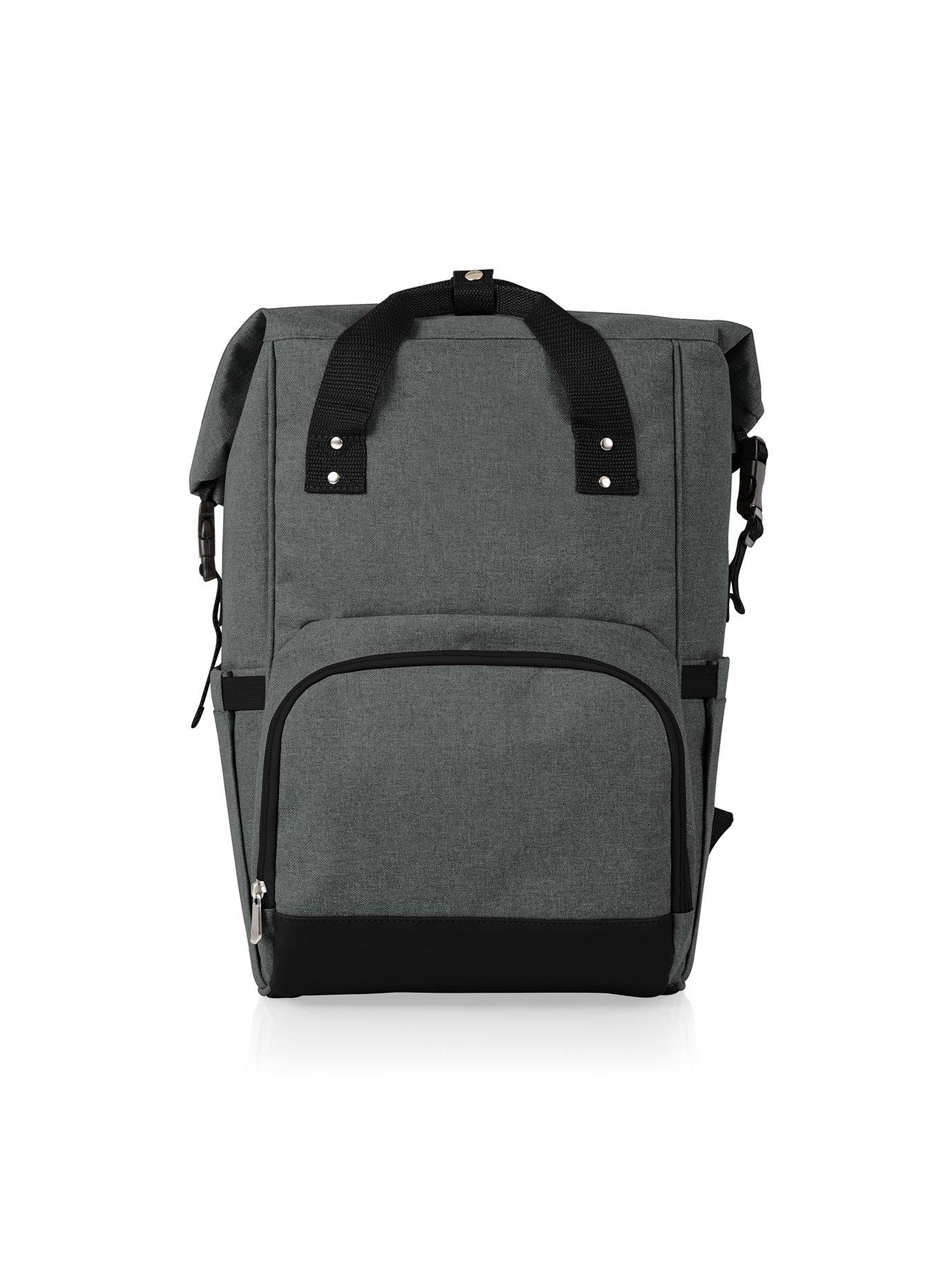 On The Go Roll-Top Heathered Gray Cooler Backpack , , hi-res