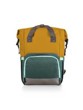 On The Go Roll-Top Mustard Cooler Backpack, , hi-res