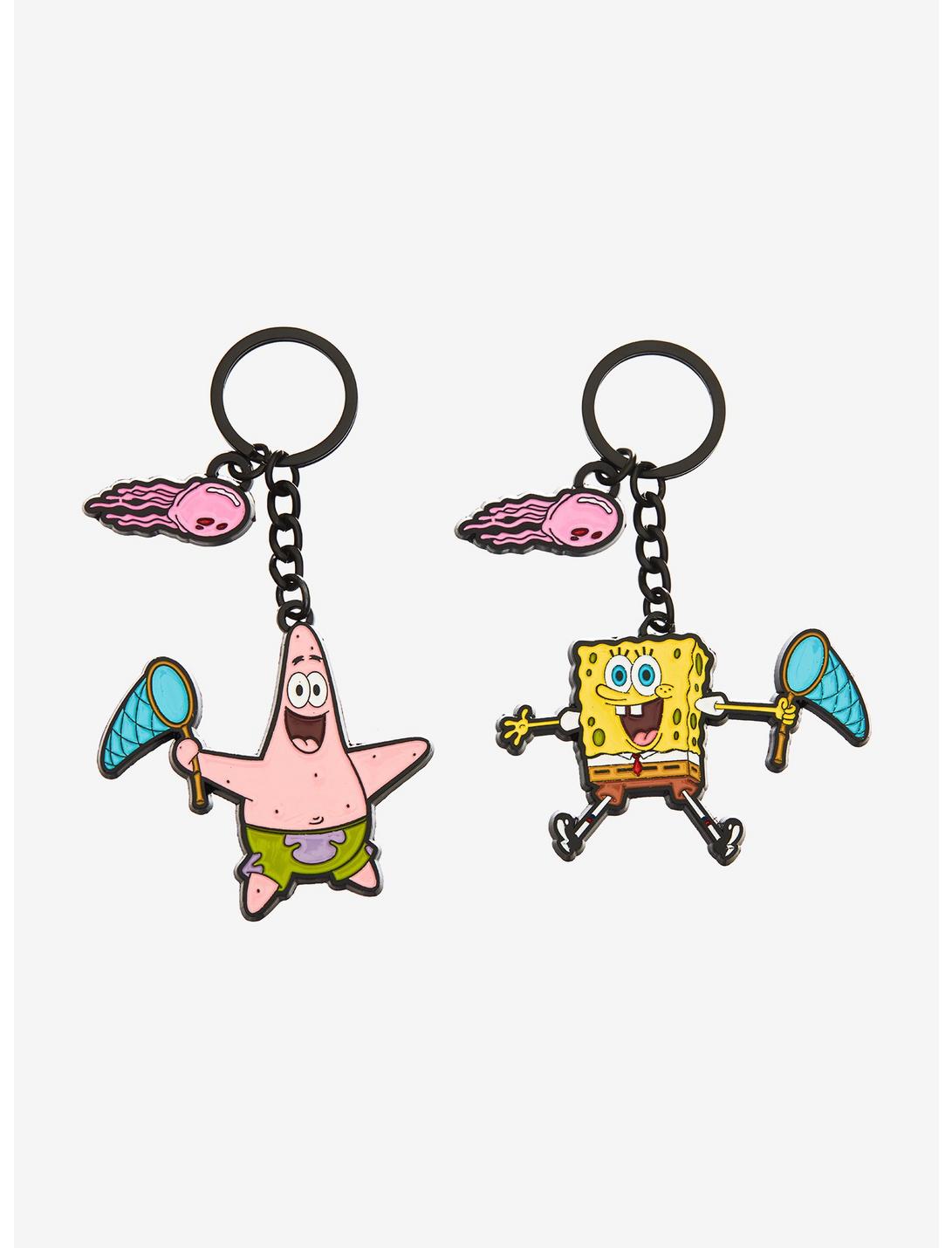 SpongeBob SquarePants Jellyfishing Enamel Keychain Set - BoxLunch Exclusive, , hi-res