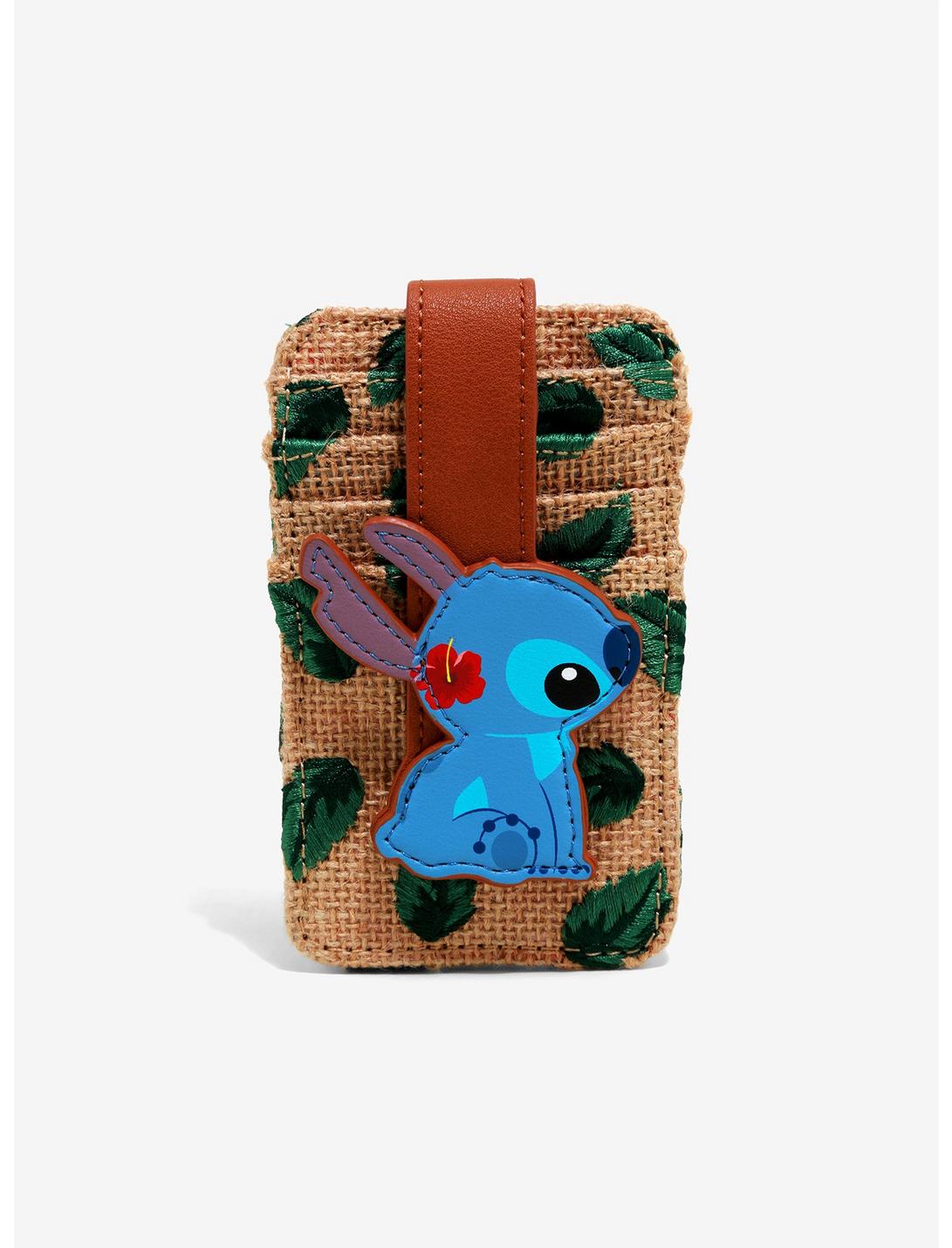 Loungefly Disney Lilo & Stitch Stitch with Leaves Burlap Cardholder - BoxLunch Exclusive, , hi-res