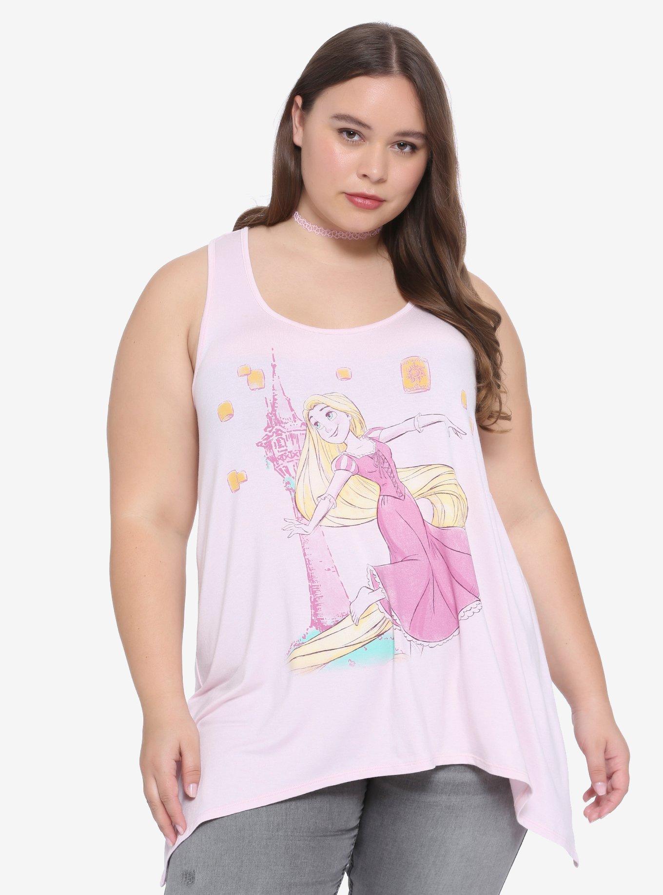 Disney Tangled Rapunzel Sketch Shark Bite Girls Tank Top Plus Size, MULTI, hi-res