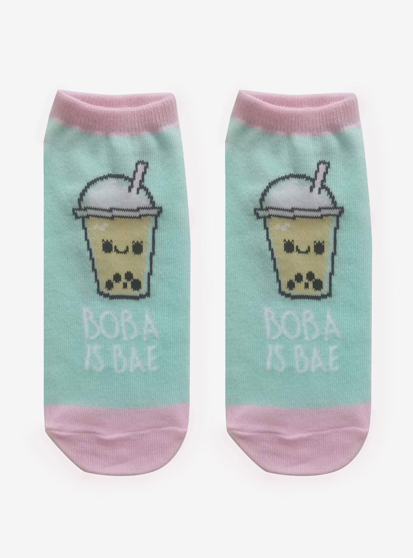 Boba Is Bae No-Show Socks, , hi-res
