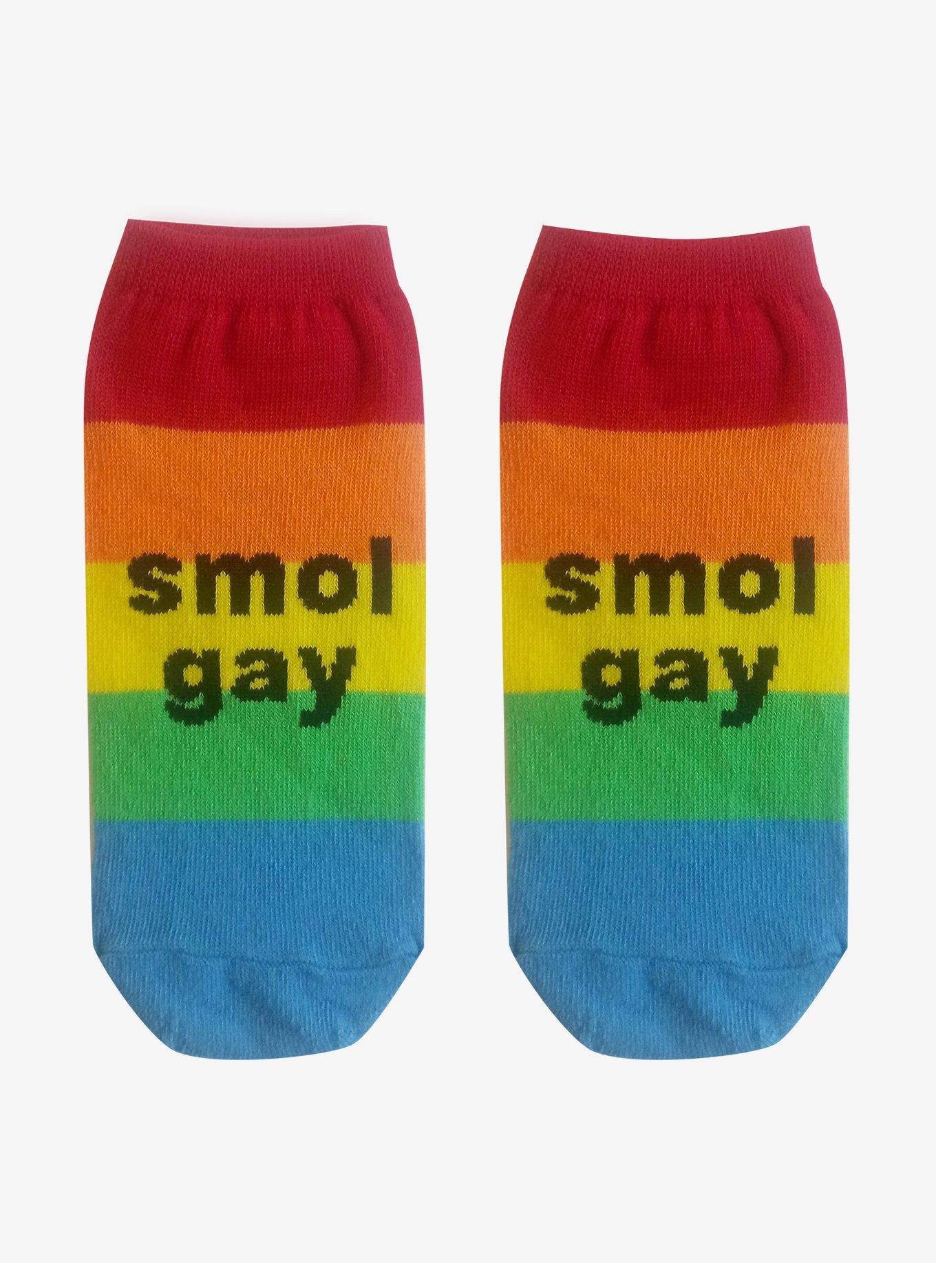 Smol Gay Rainbow No-Show Socks, , hi-res
