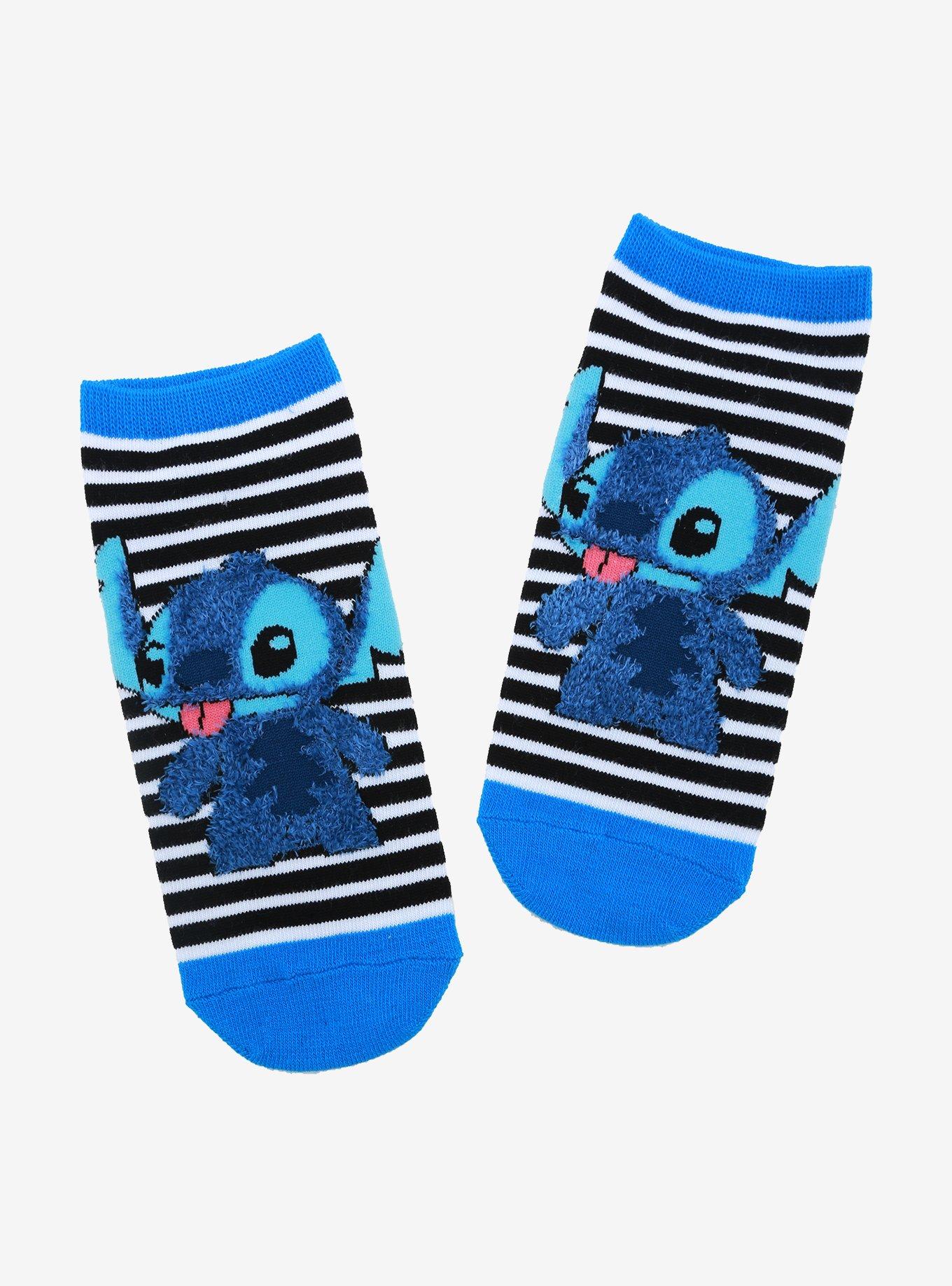 Disney Lilo & Stitch Fuzzy Stitch No-Show Socks, , hi-res