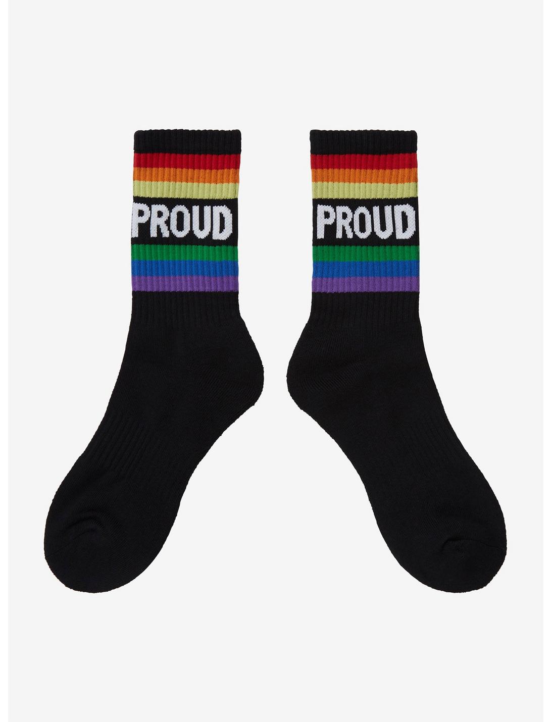 Proud Rainbow Crew Socks, , hi-res
