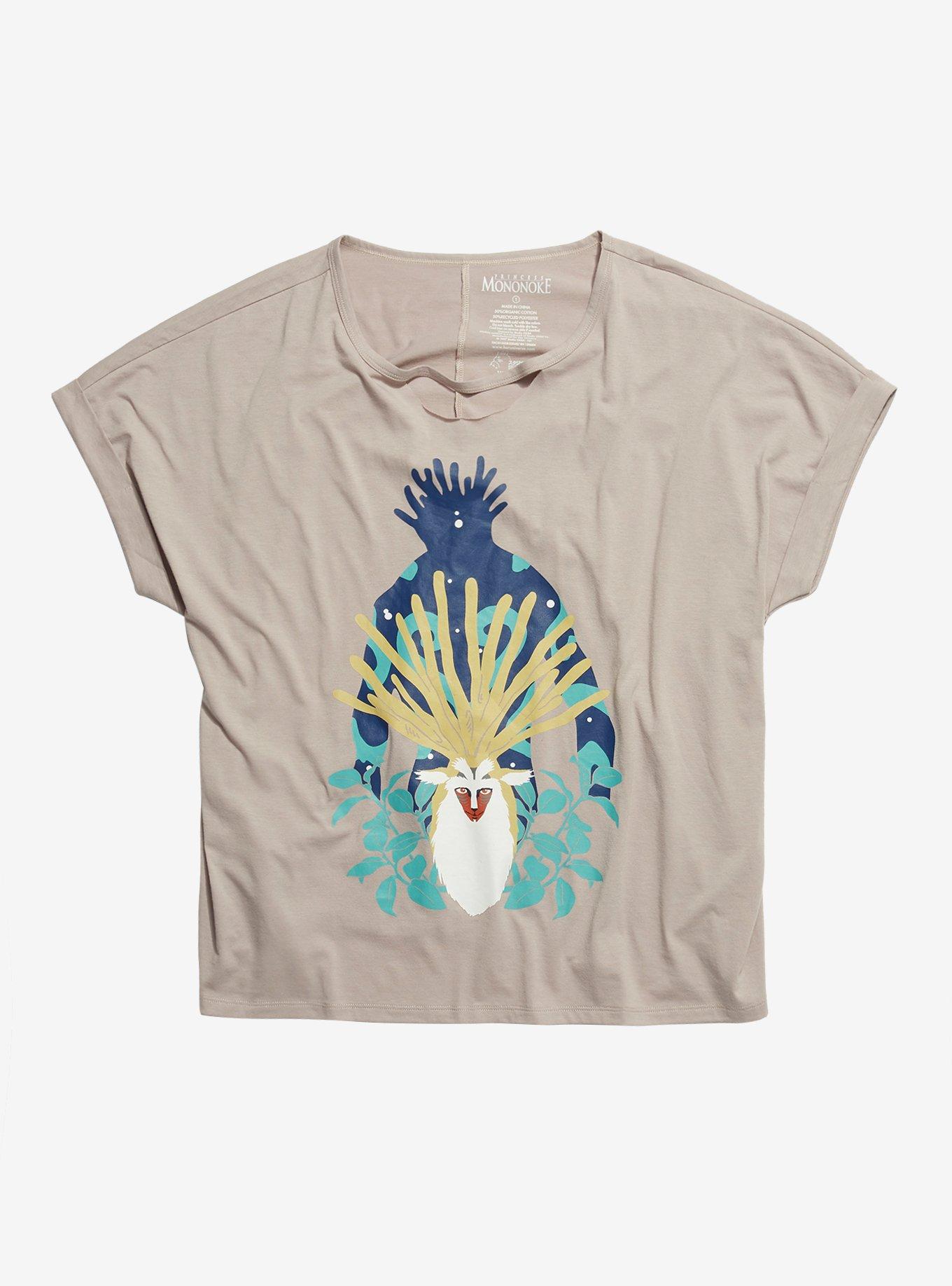 Her Universe Studio Ghibli Capsule Collection Princess Mononoke Forest Spirit Roll-Sleeve Top, MULTI, hi-res
