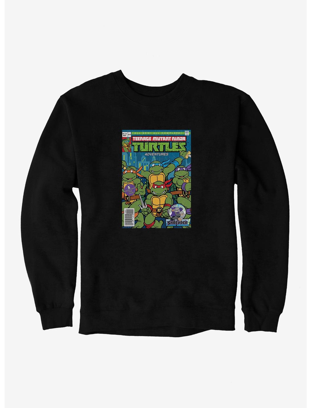 Teenage Mutant Ninja Turtles Adventures Comic Book Group Cover Sweatshirt, BLACK, hi-res