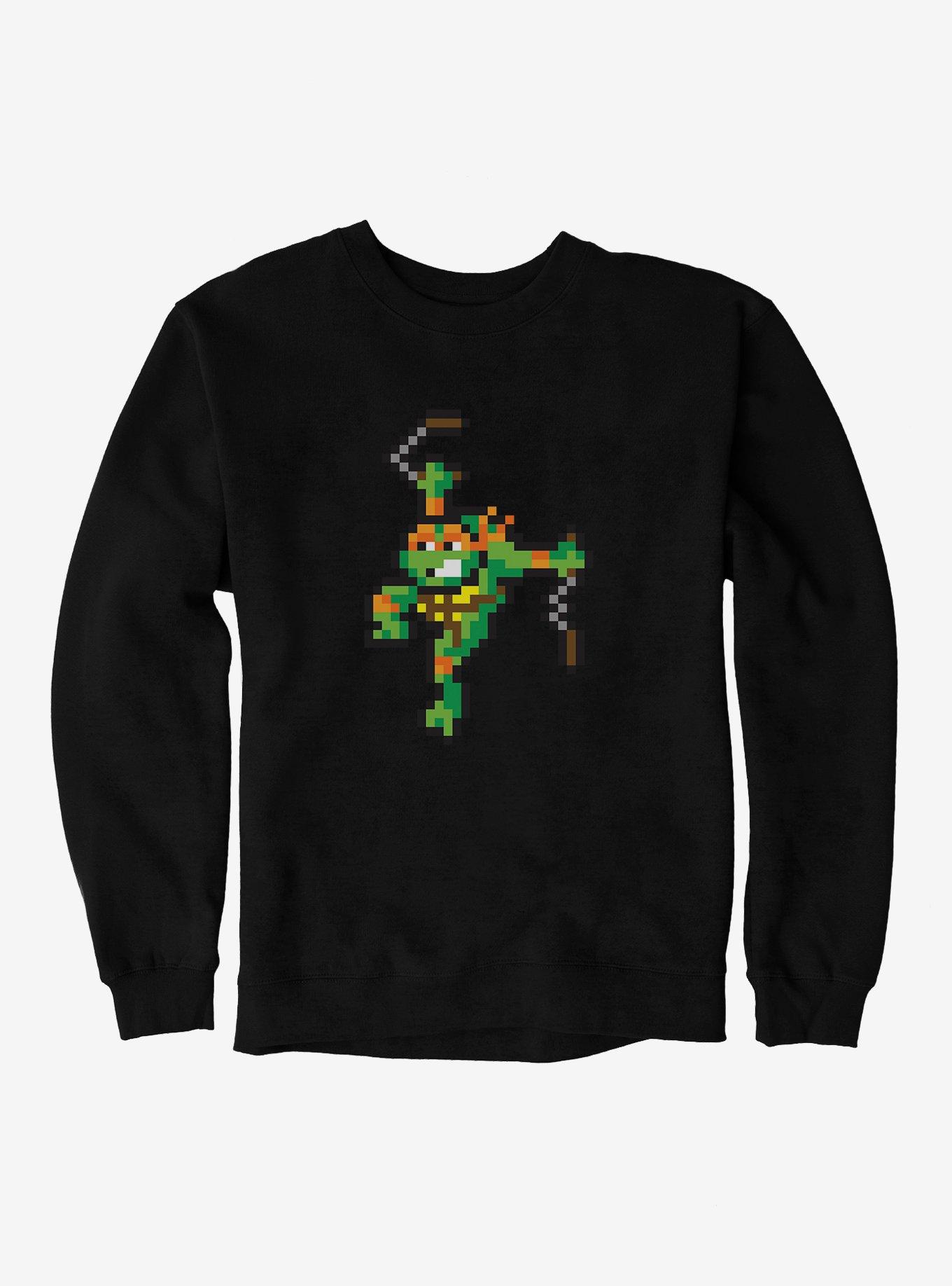 Teenage Mutant Ninja Turtles Pixelated Michelangelo Sweatshirt, BLACK, hi-res
