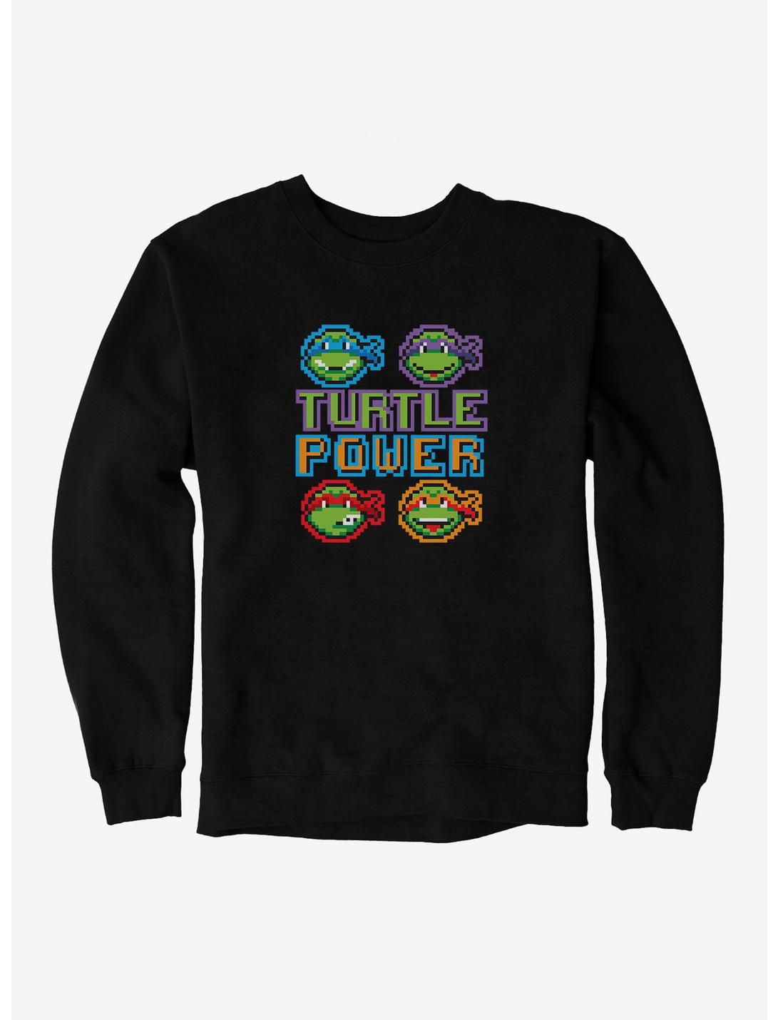 Teenage Mutant Ninja Turtles Pixelated Turtle Power Team Sweatshirt, BLACK, hi-res